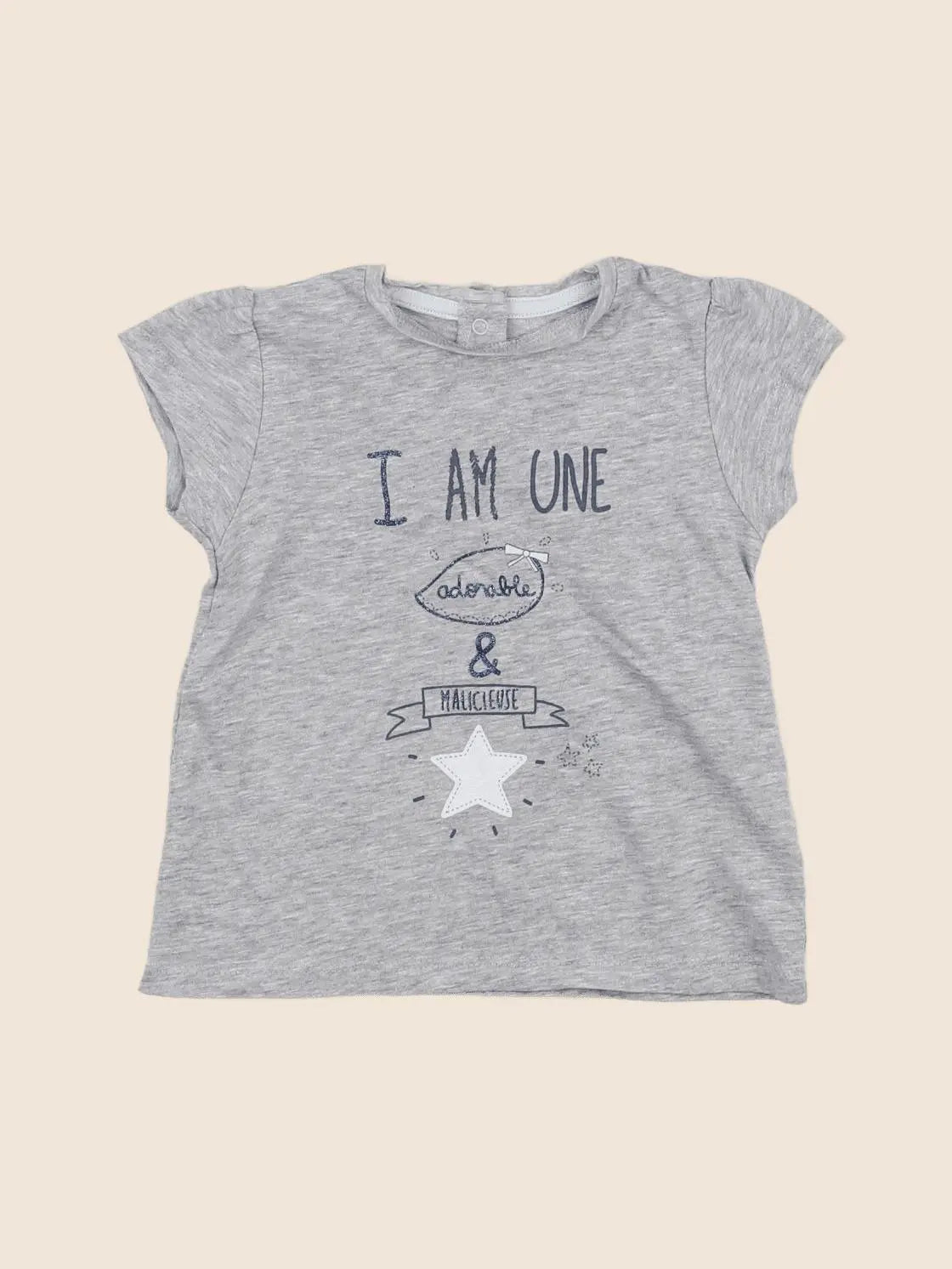 Vertbaudet - tee-shirt gris - 12 mois