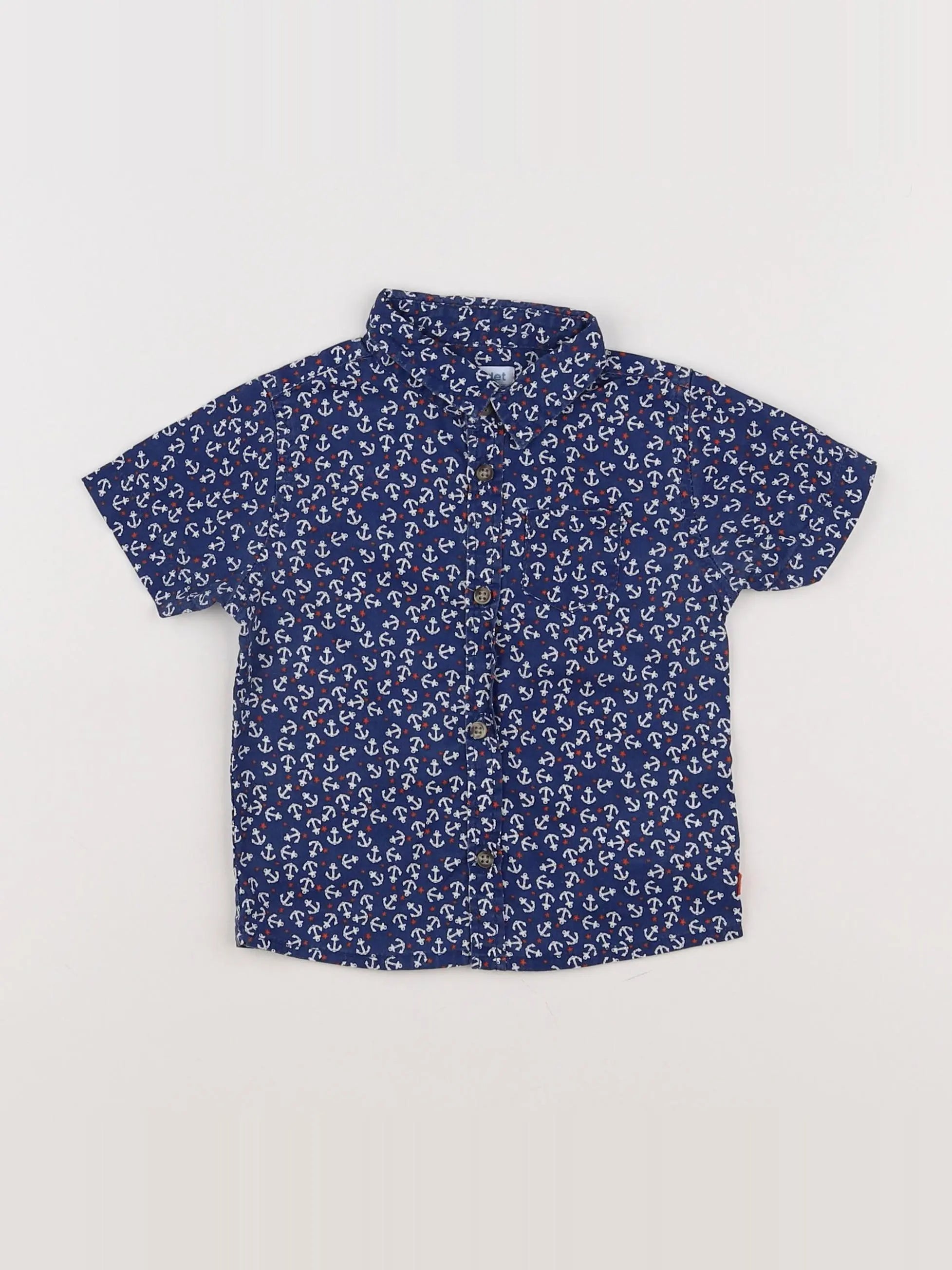 Vertbaudet - chemise bleu - 9 mois