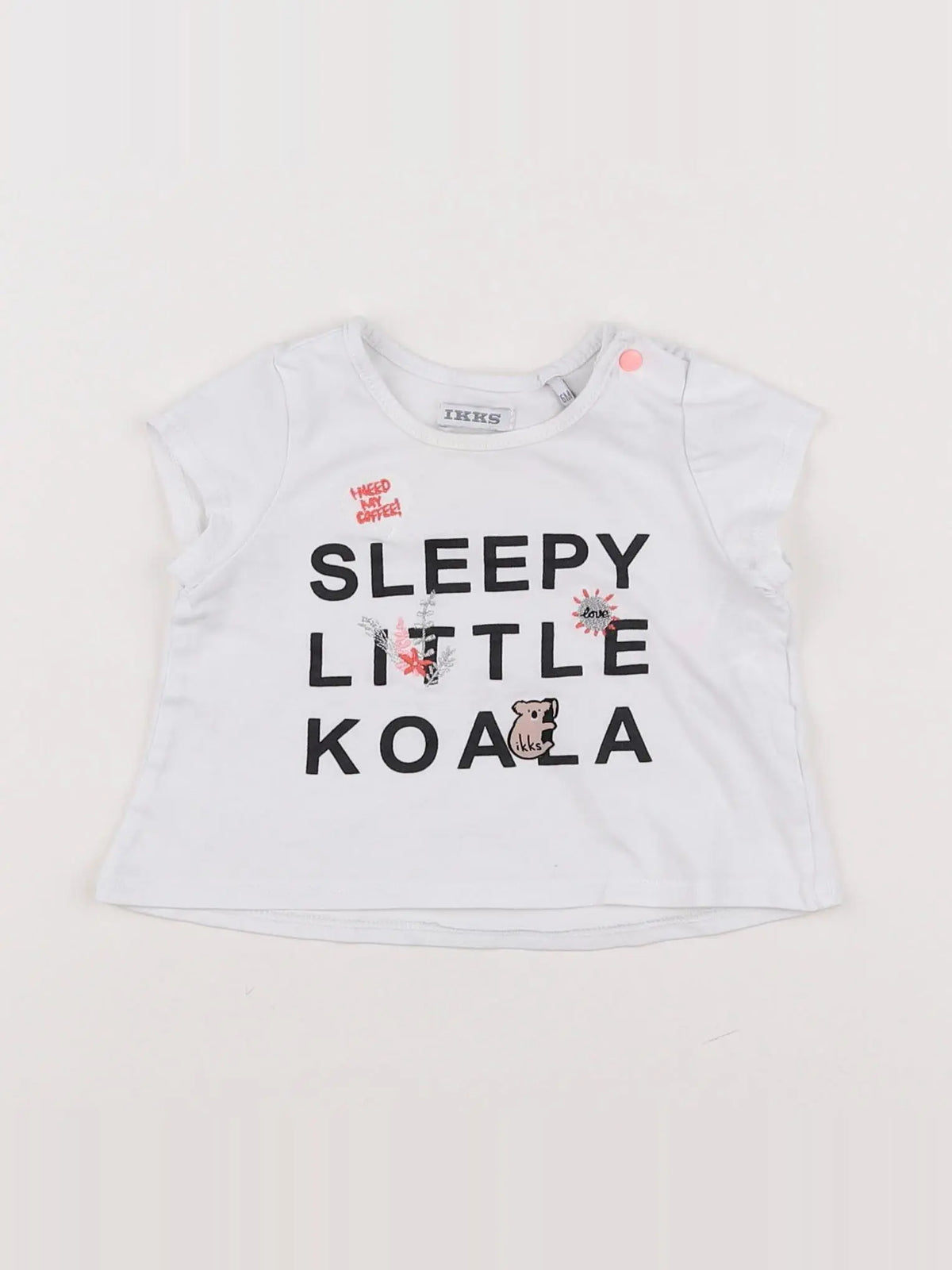 IKKS - tee-shirt blanc, noir - 6 mois