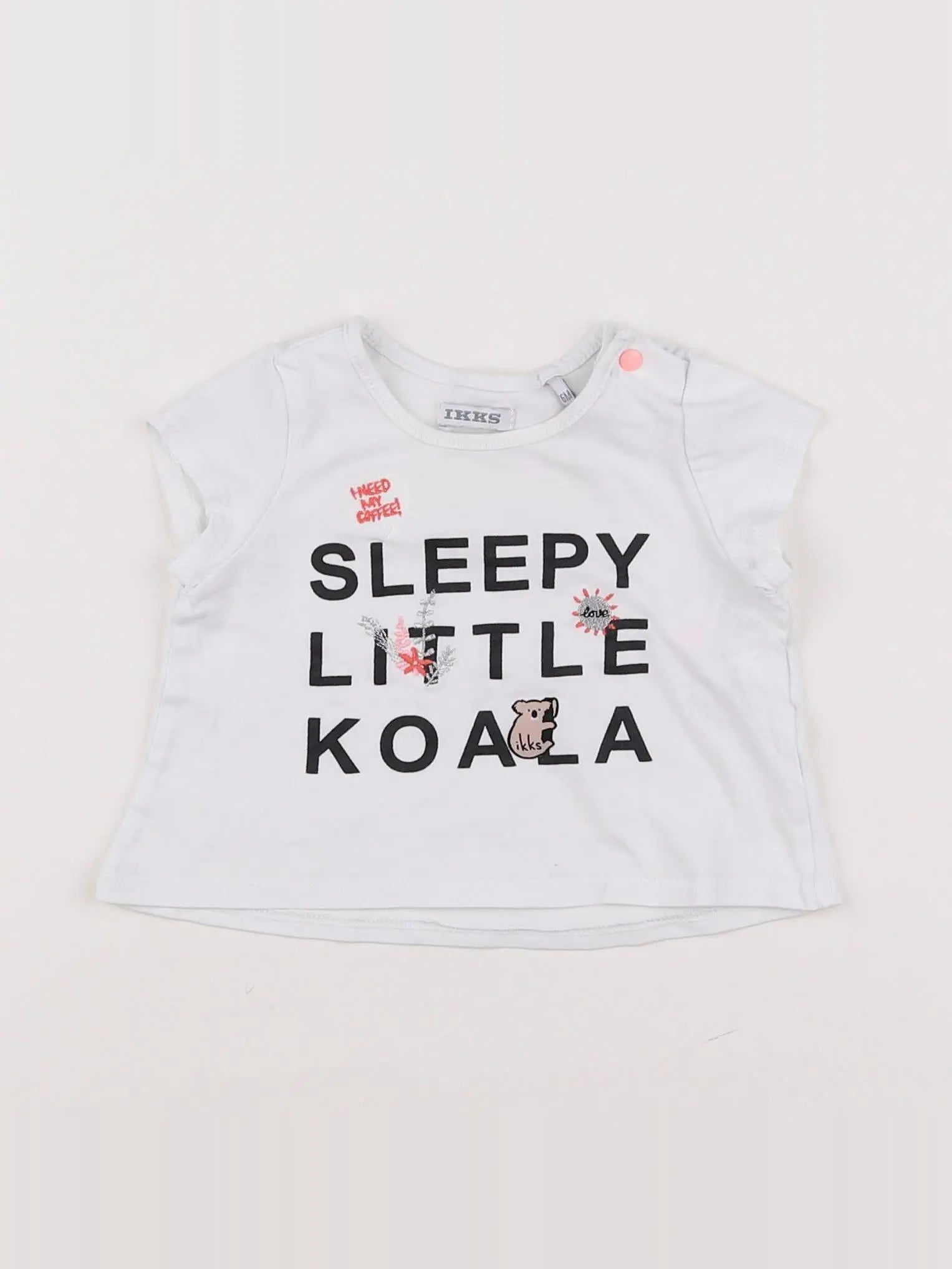 IKKS - tee-shirt blanc, noir - 6 mois