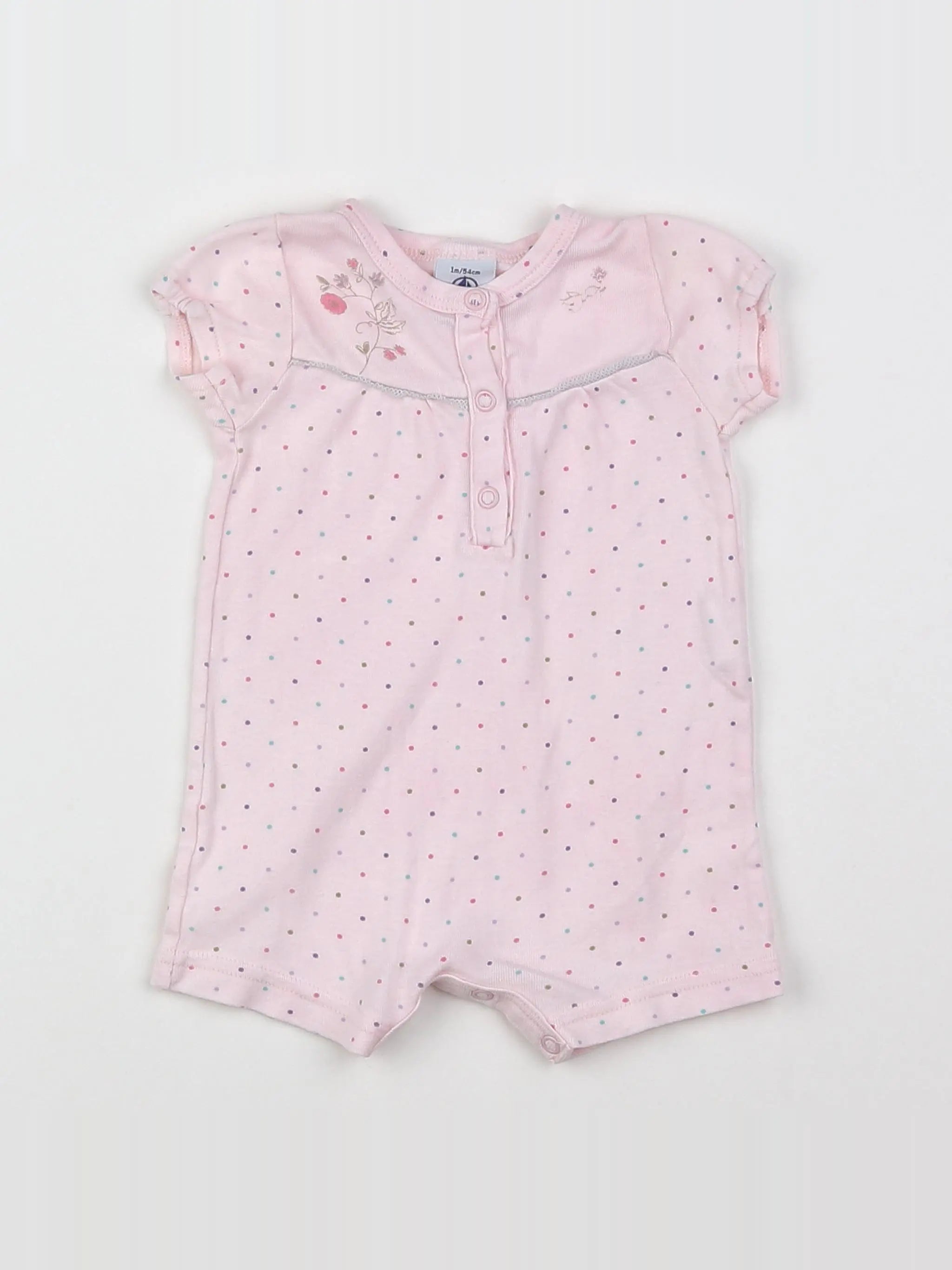 Petit Bateau - combinaison rose - 1 mois