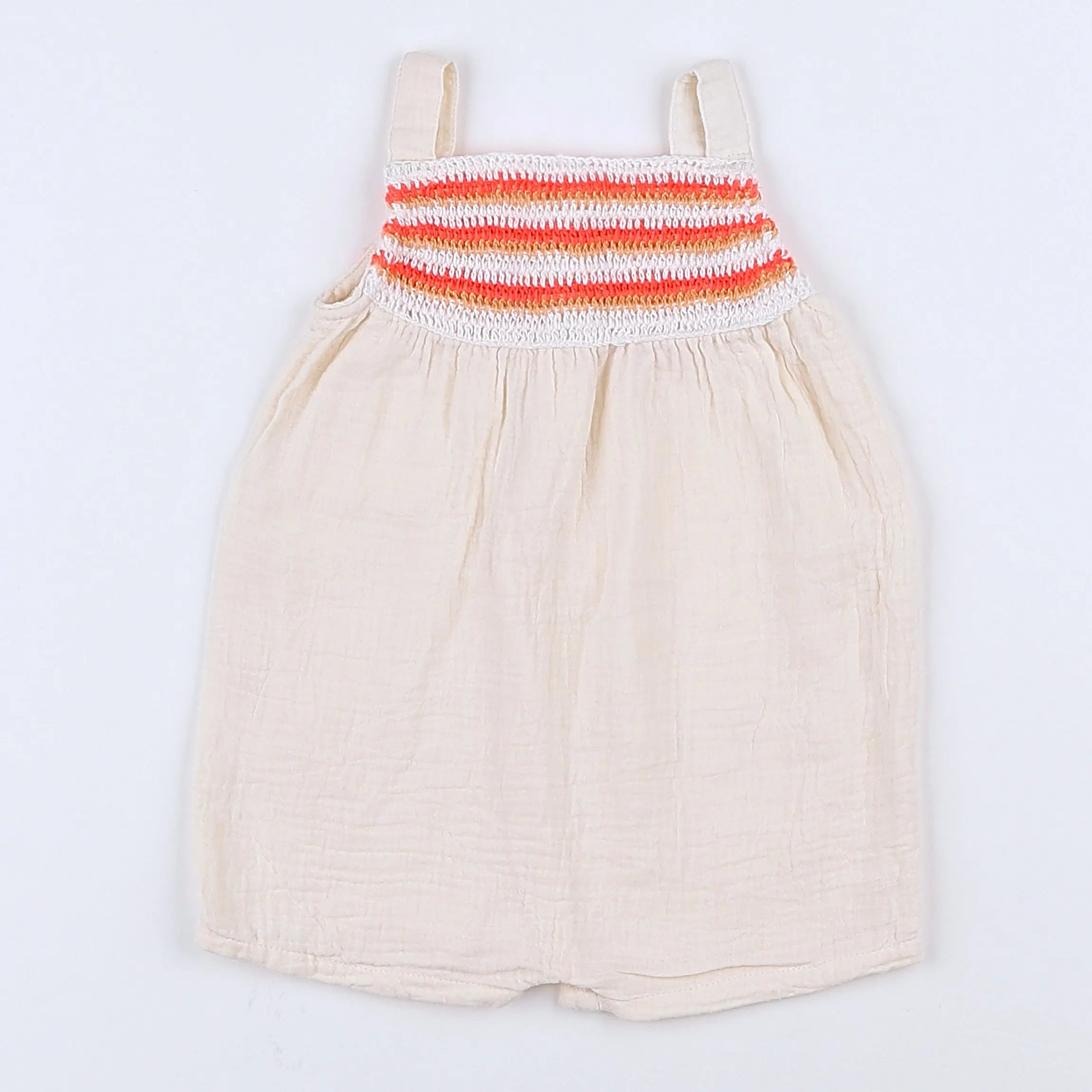Vertbaudet - combinaison beige, orange - 3 mois
