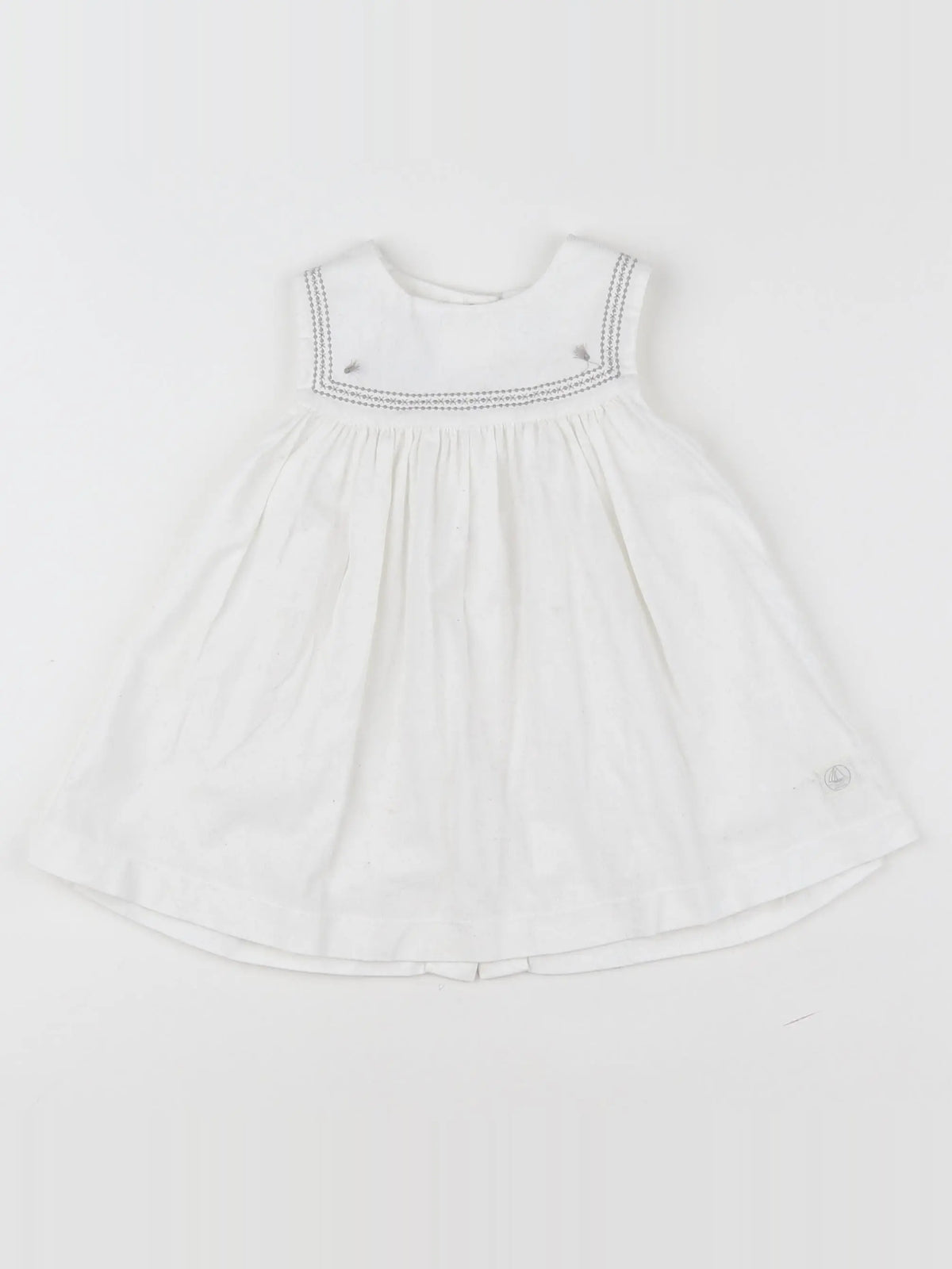 Petit Bateau - robe blanc - 12 mois