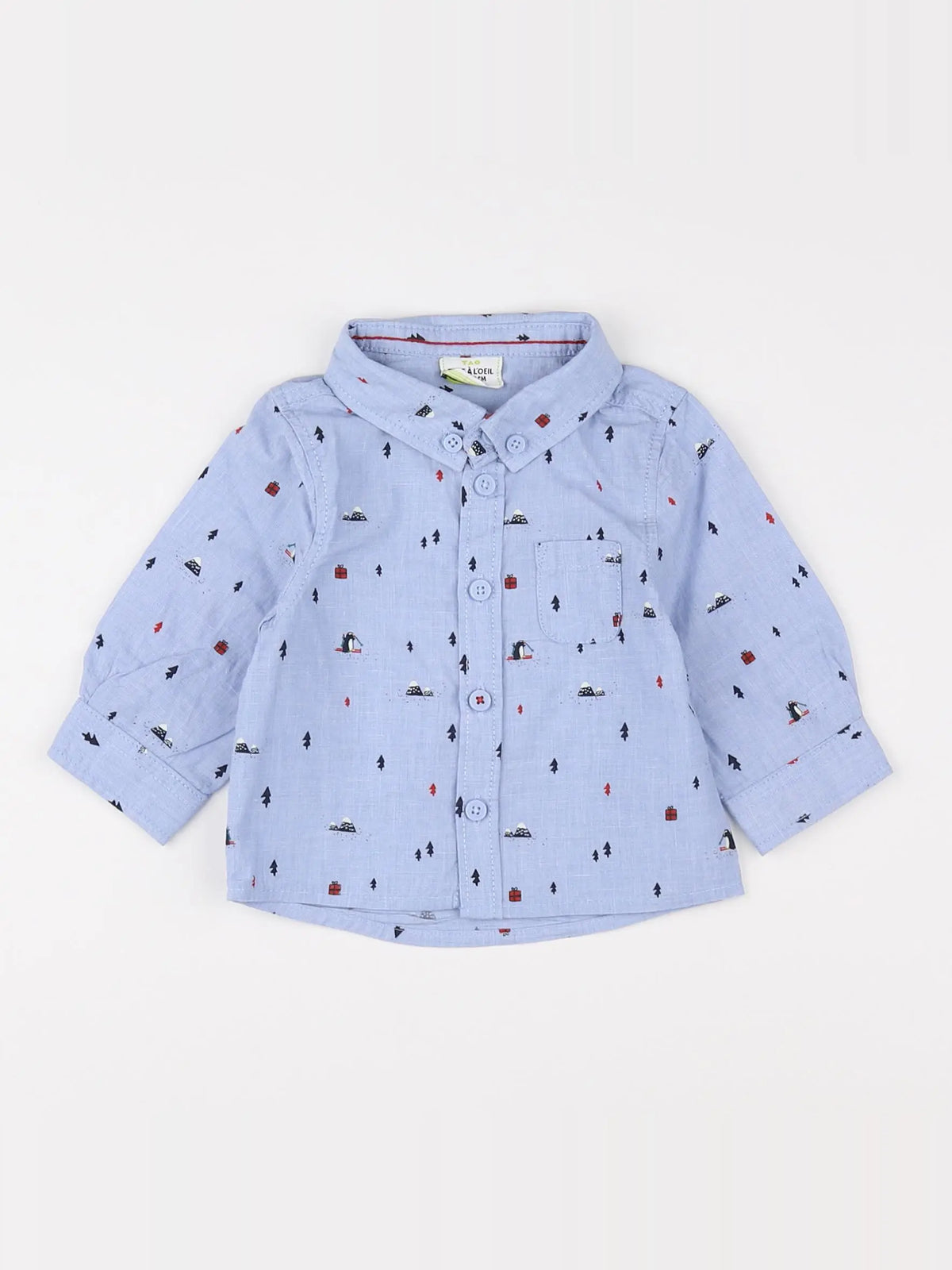 Tape à l'oeil - chemise bleu, rouge - 3 mois