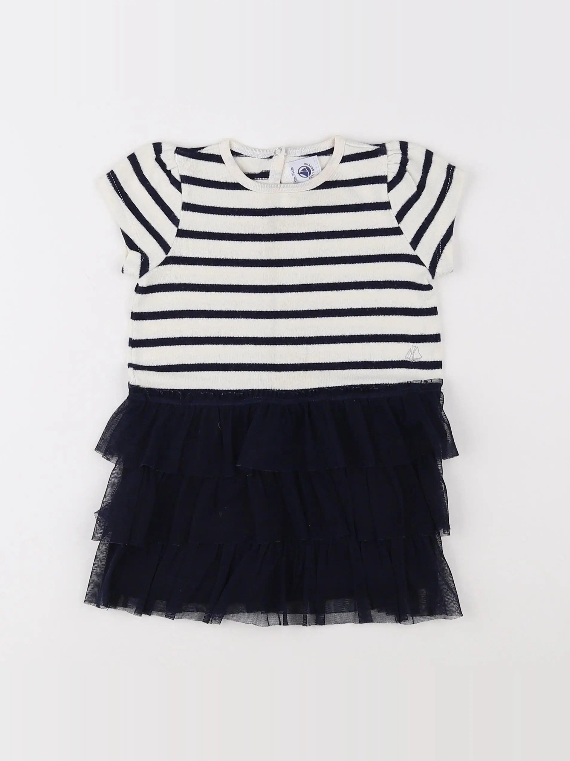 Petit Bateau - robe bleu - 12 mois
