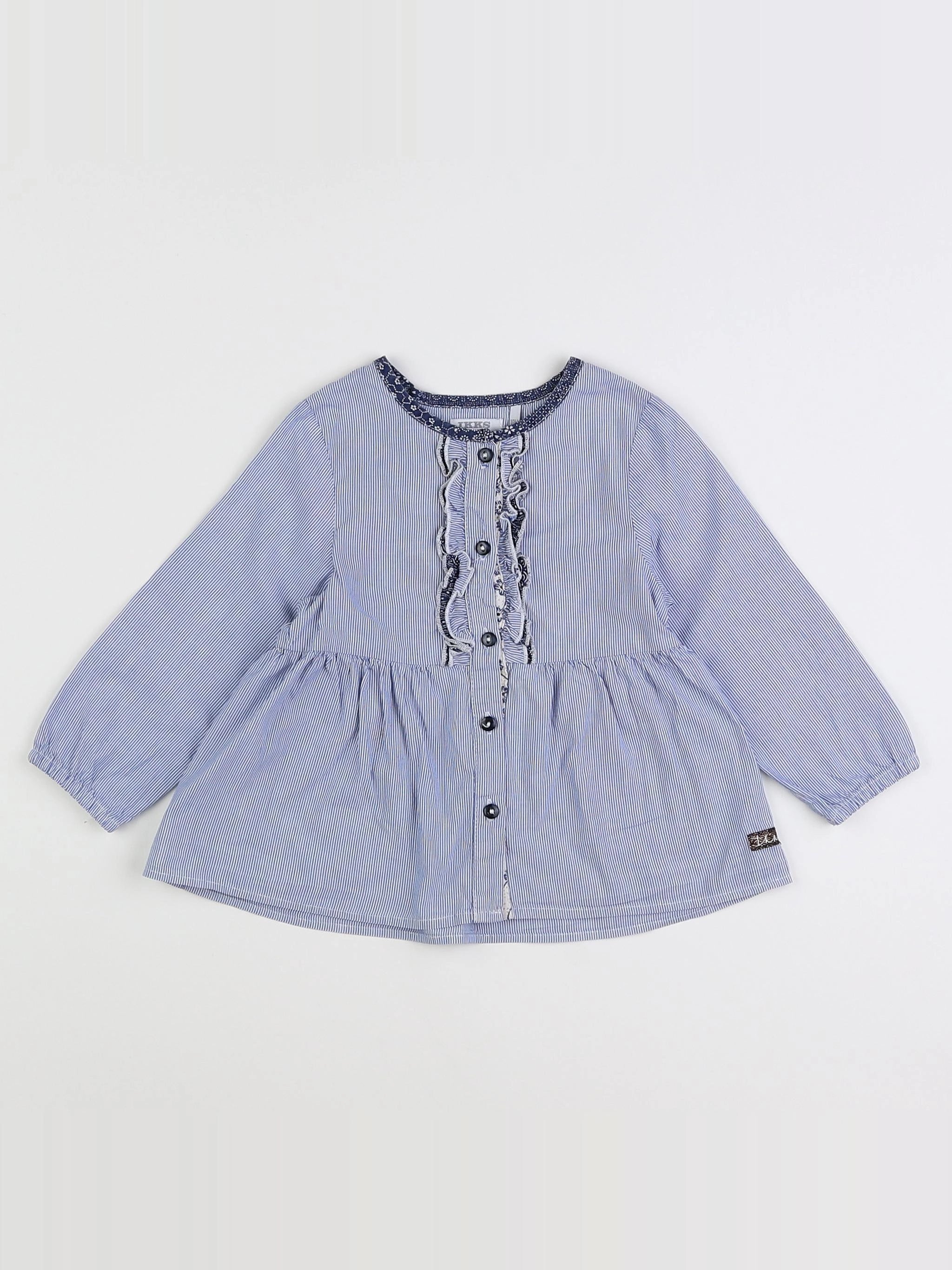 IKKS - blouse bleu, blanc - 18 mois