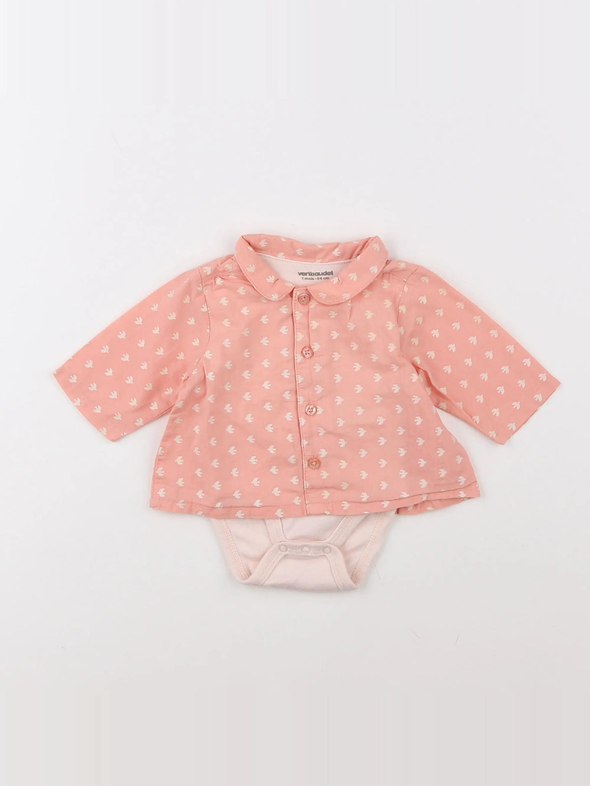 Vertbaudet - body vetement rose - 1 mois