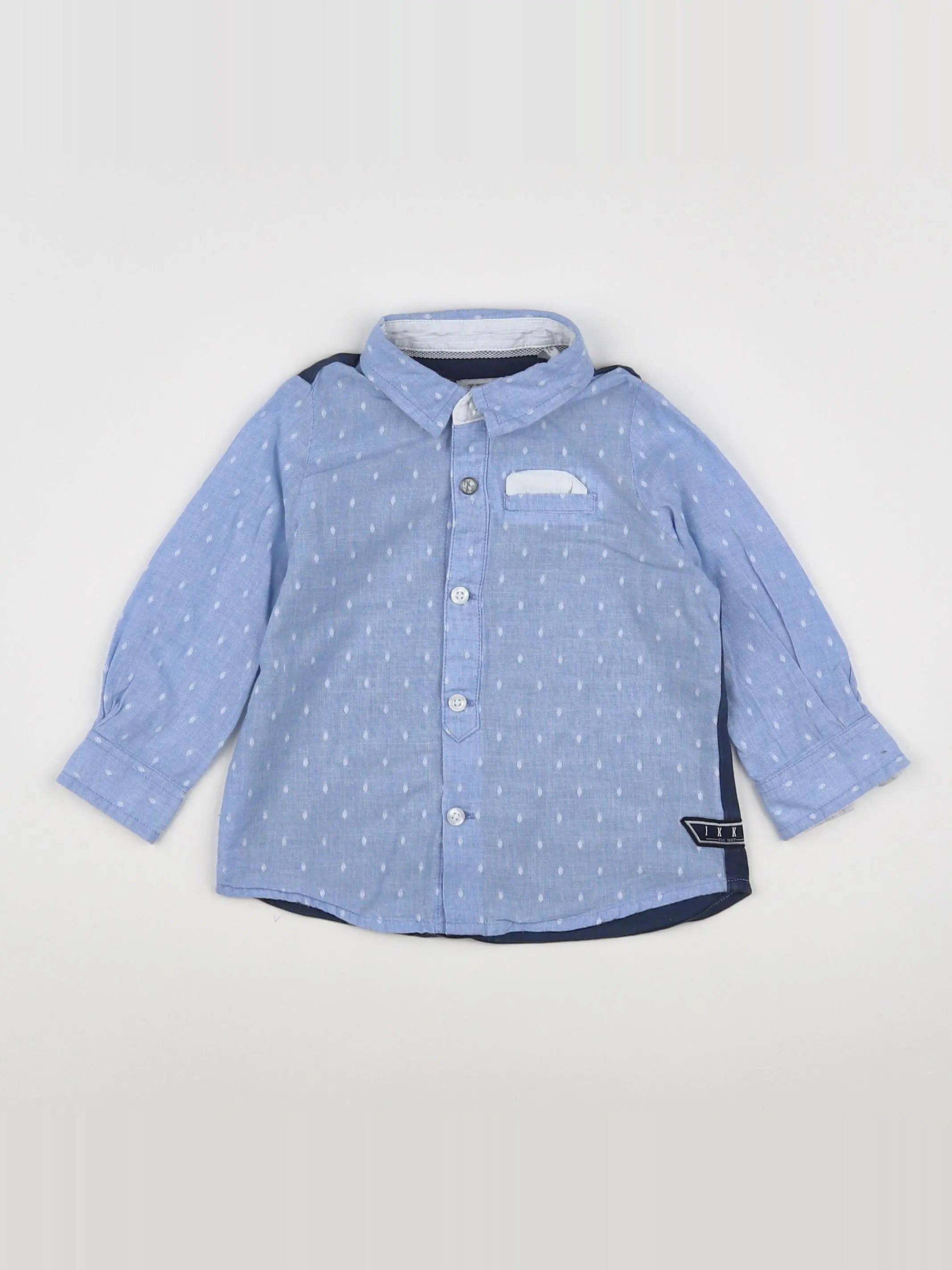 IKKS - chemise bleu - 12 mois