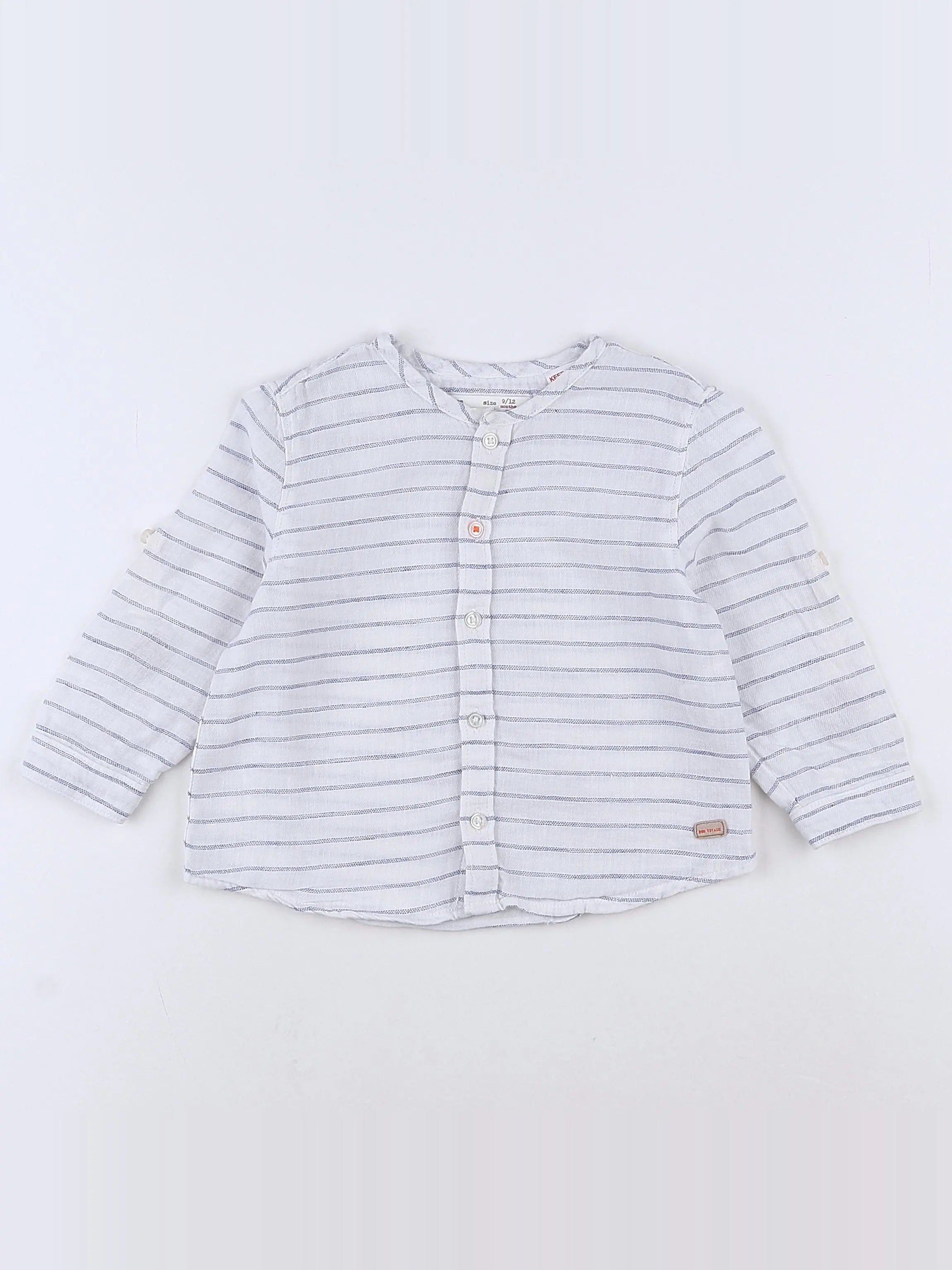 Zara - chemise blanc, bleu - 9/12 mois