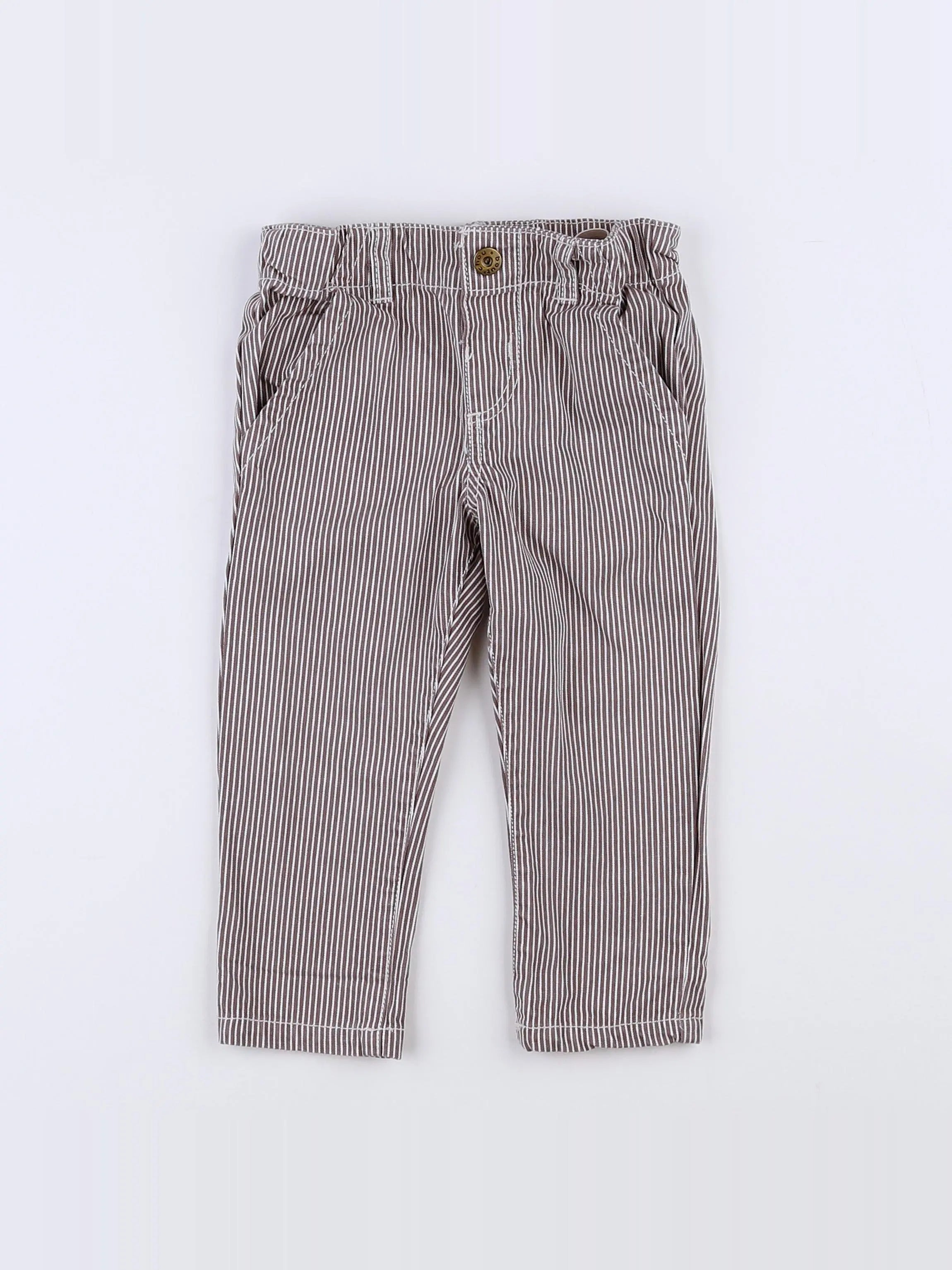 Boutchou - pantalon blanc, marron - 9 mois