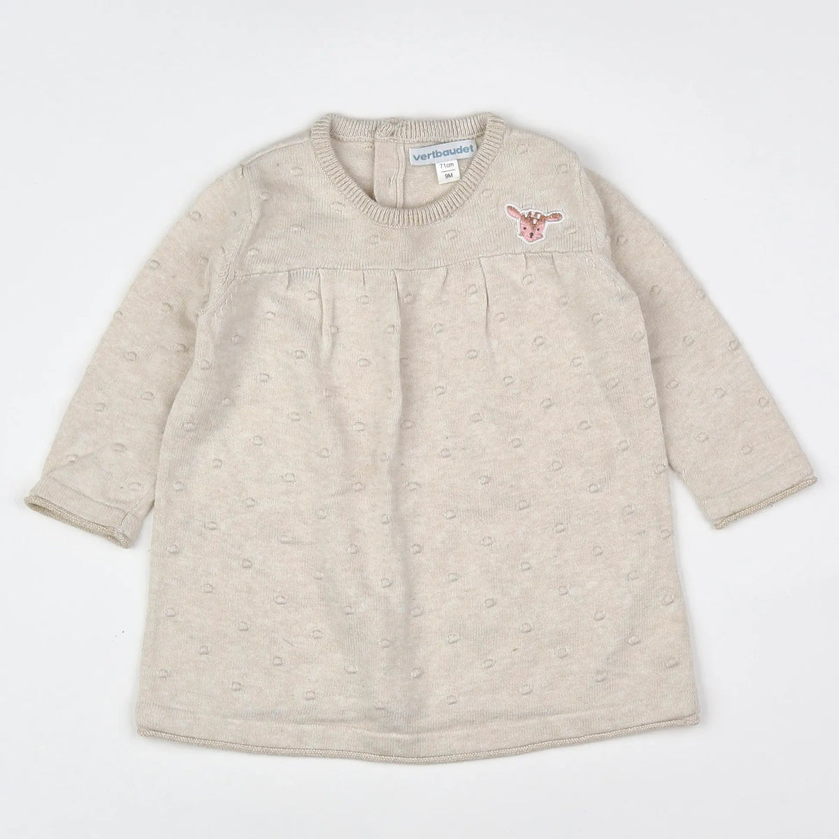 Vertbaudet - robe beige - 9 mois