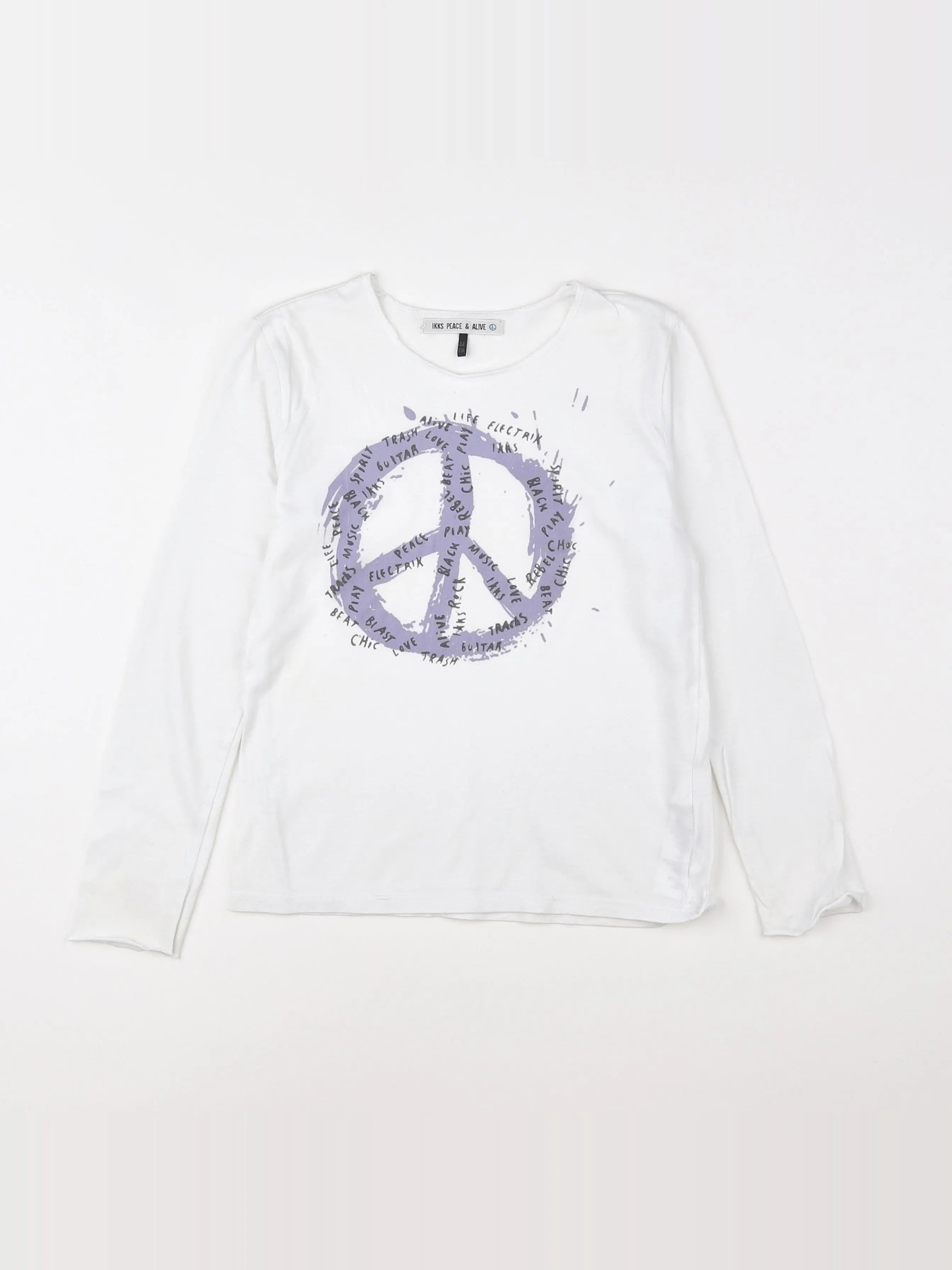 IKKS - tee-shirt blanc, gris - 6 ans