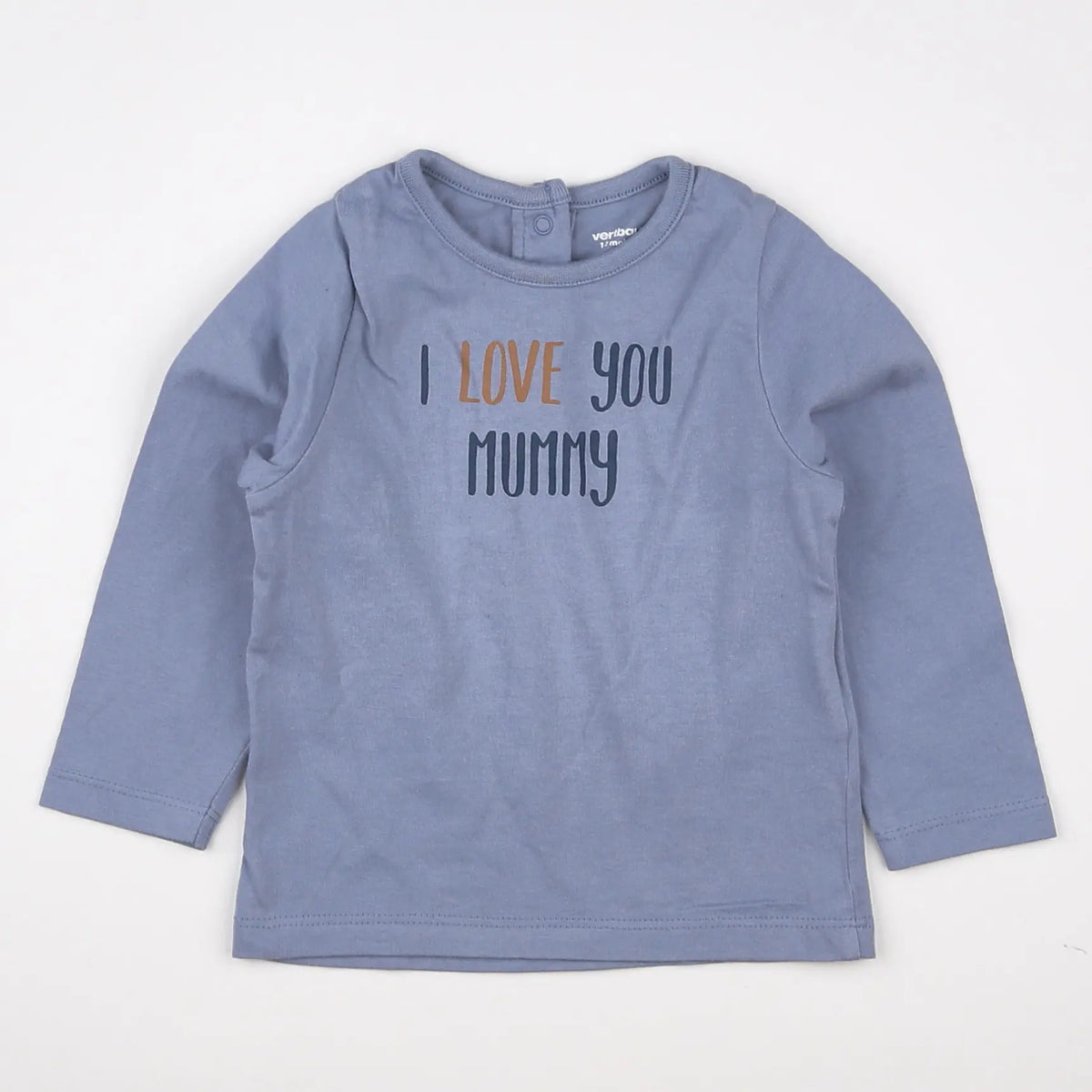 Vertbaudet - tee-shirt bleu - 12 mois
