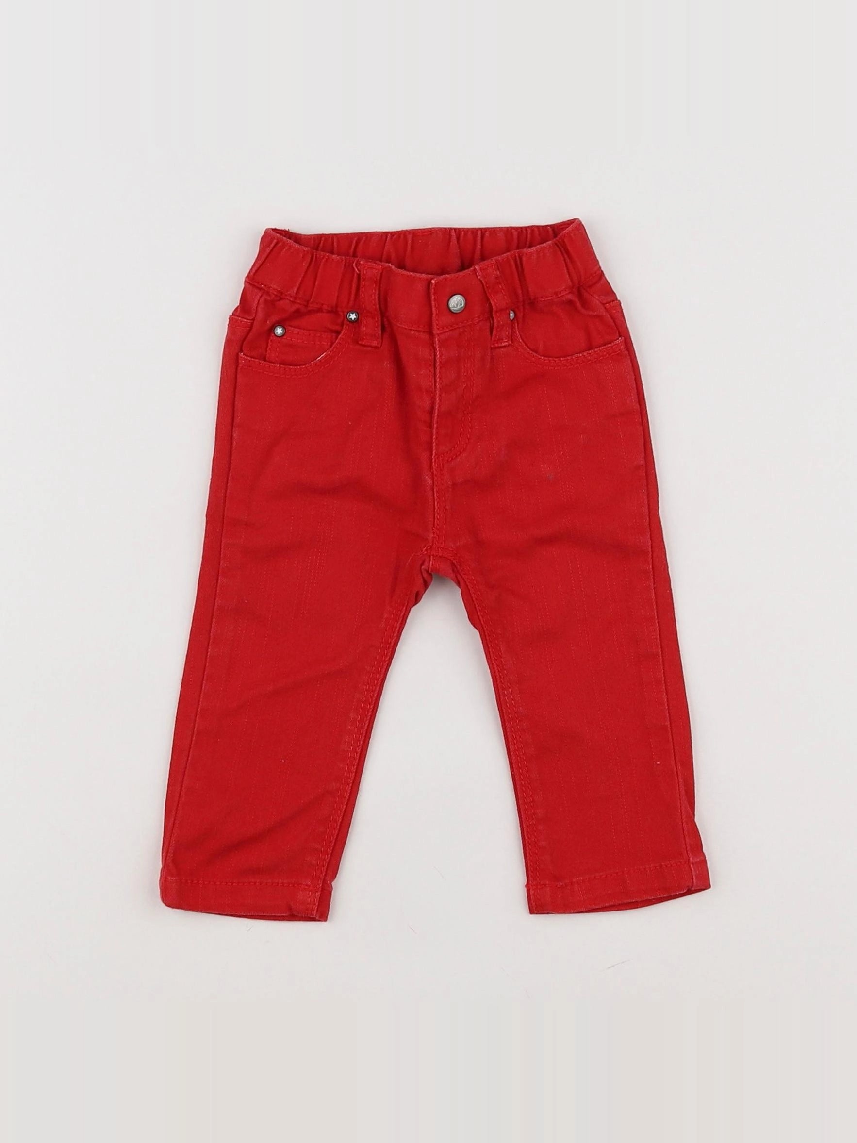 Petit Bateau - jean rouge - 6 mois