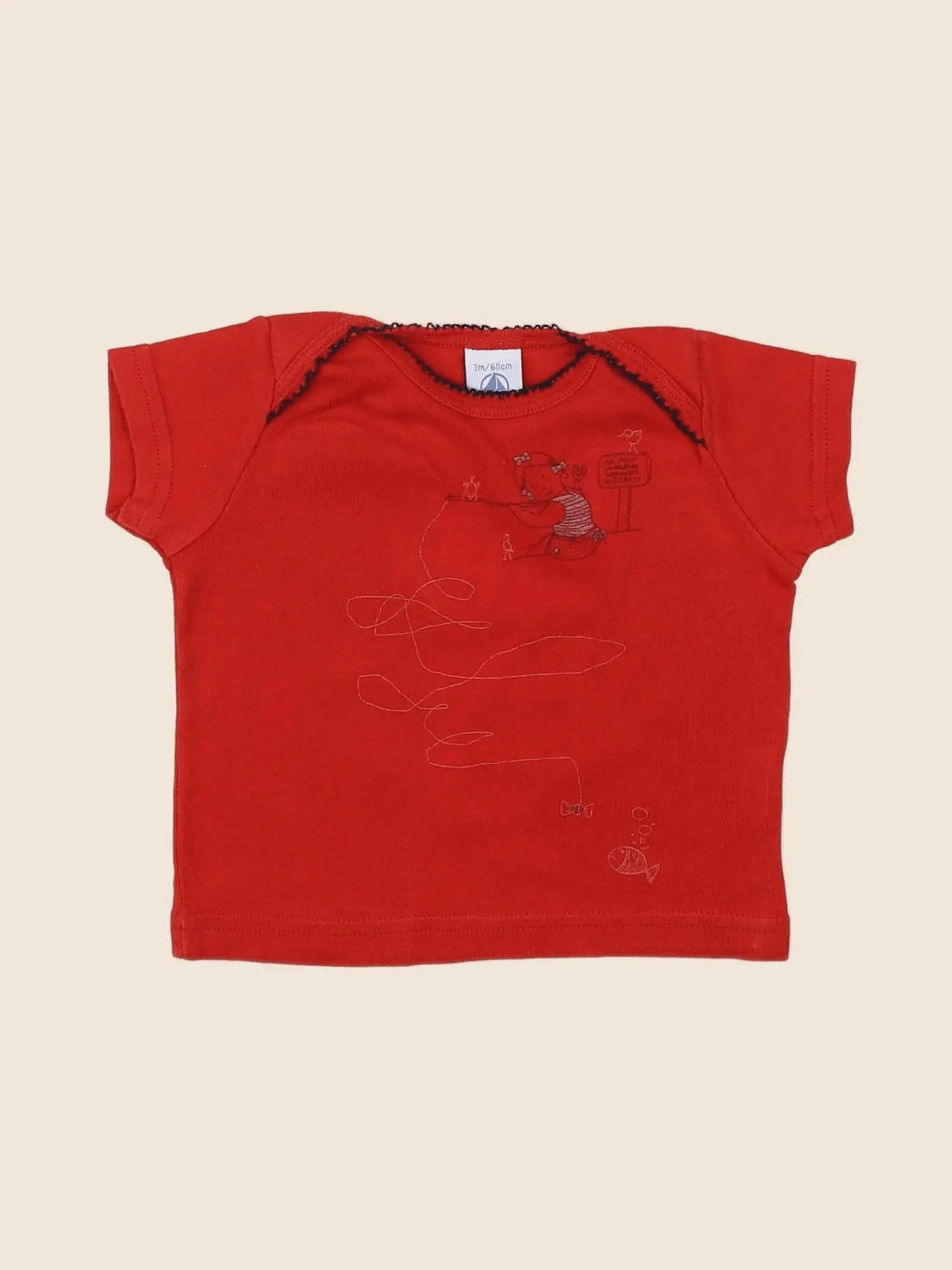 Petit Bateau - maillot de corps rouge - 3 mois