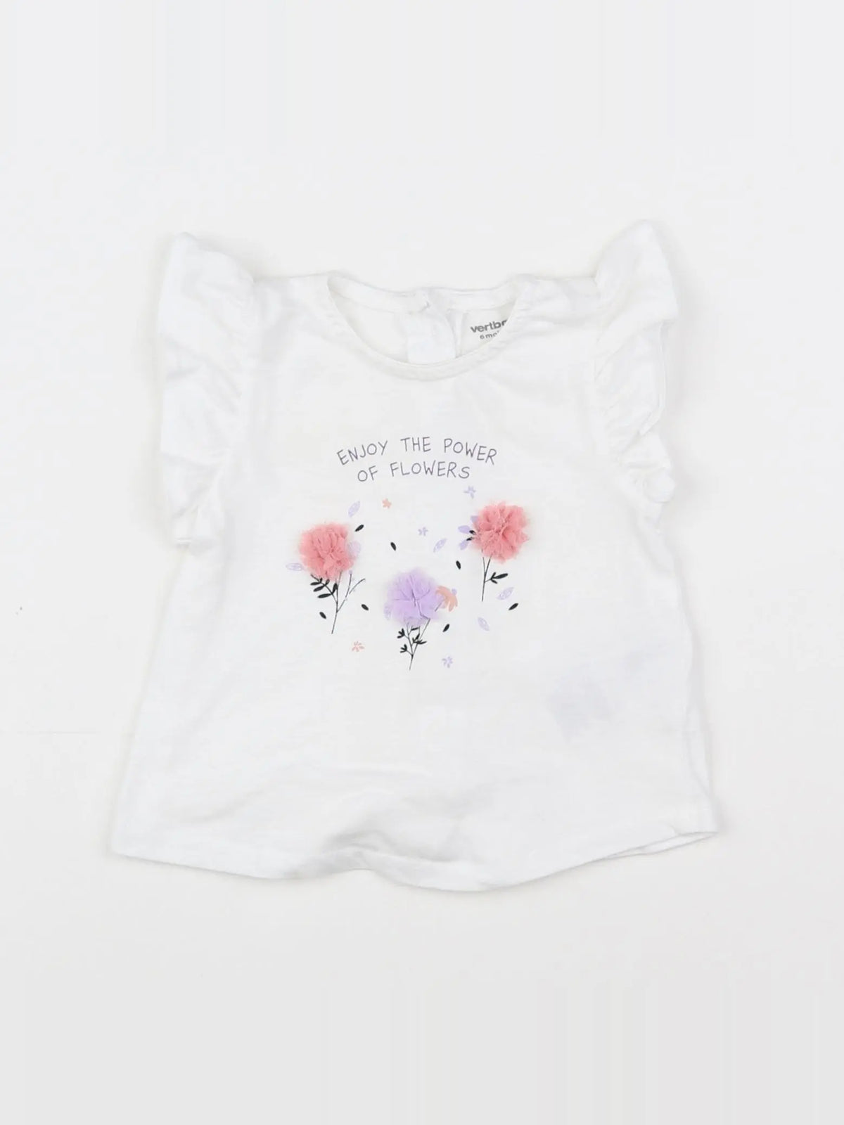 Vertbaudet - tee-shirt blanc - 6 mois