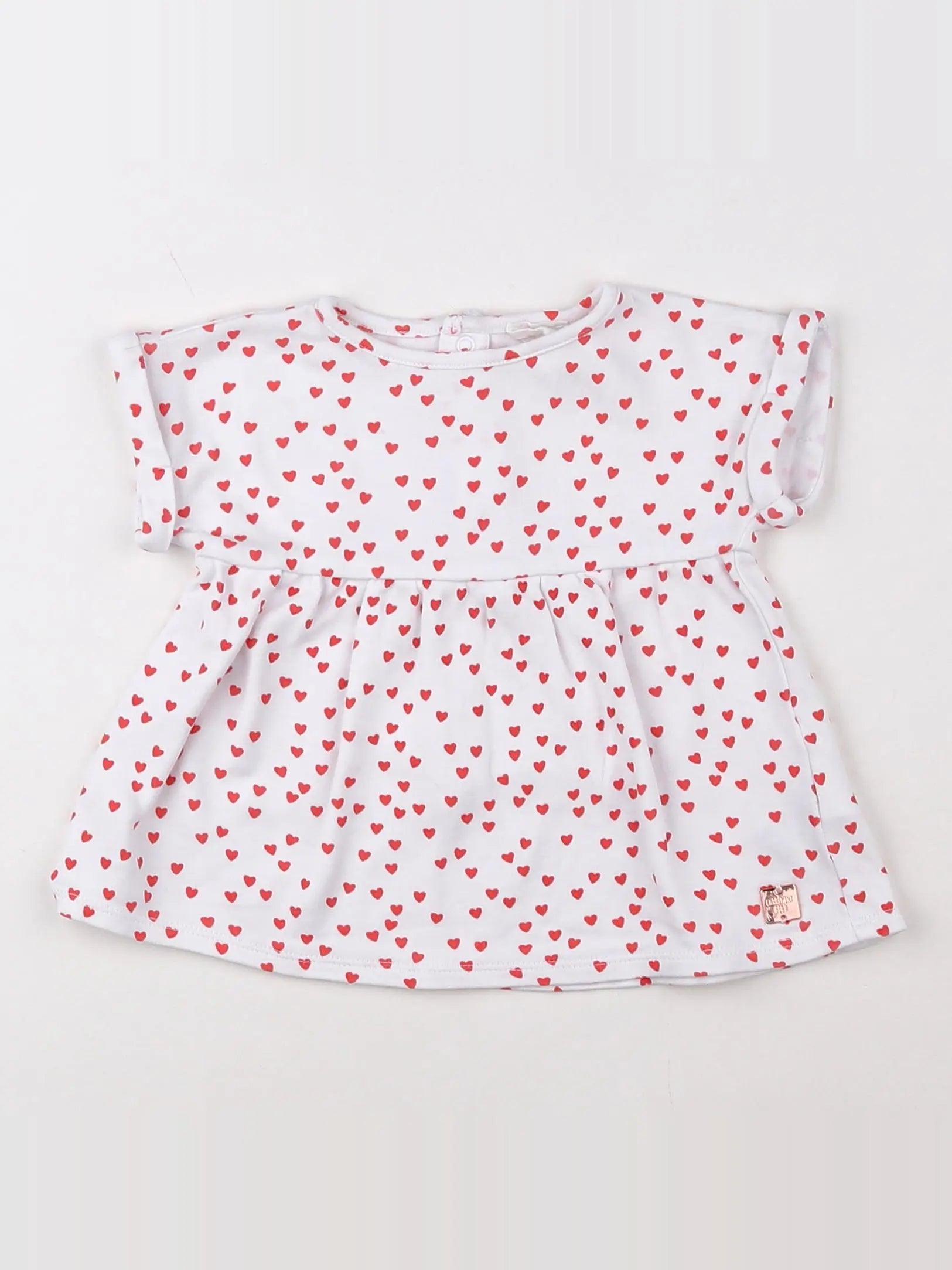 Carrément Beau - tee-shirt blanc, rouge - 3 mois
