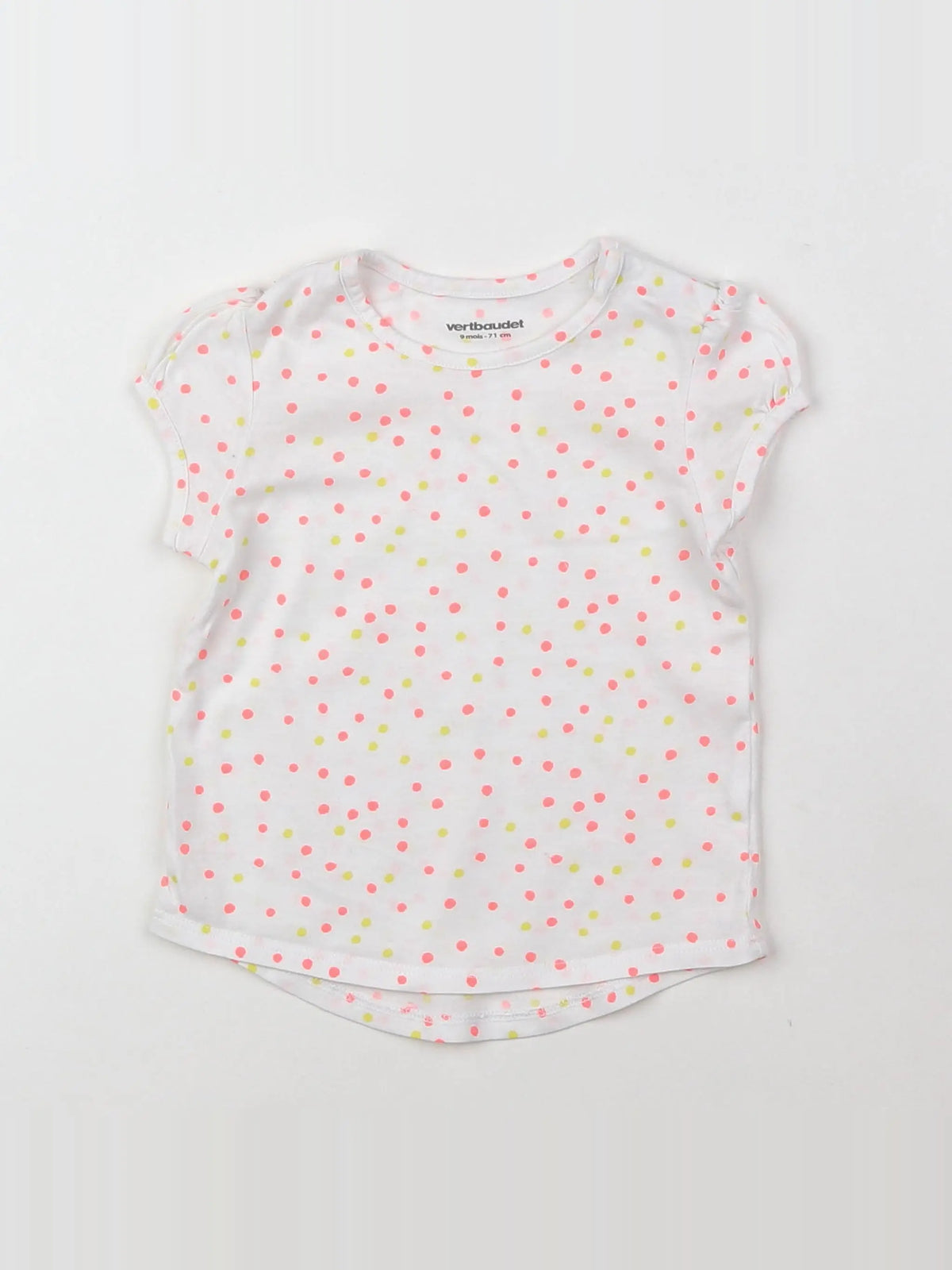 Vertbaudet - tee-shirt coton multicolore, blanc - 9 mois
