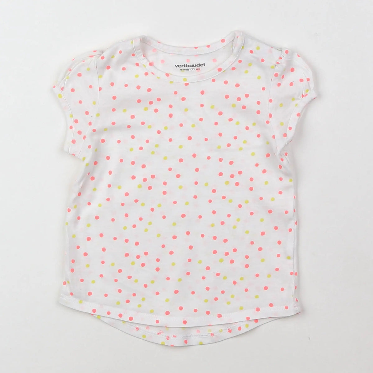 Vertbaudet - tee-shirt coton multicolore, blanc - 9 mois