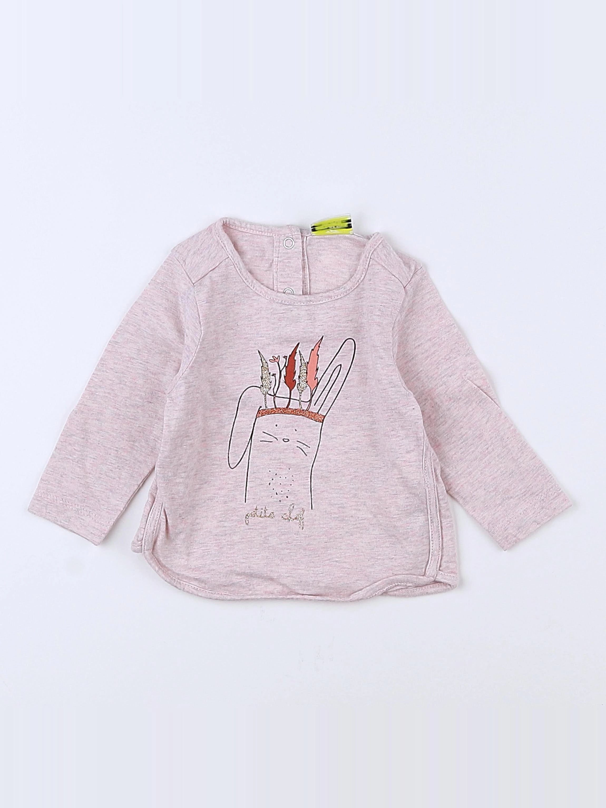 Tape à l'oeil - tee-shirt rose - 3 mois