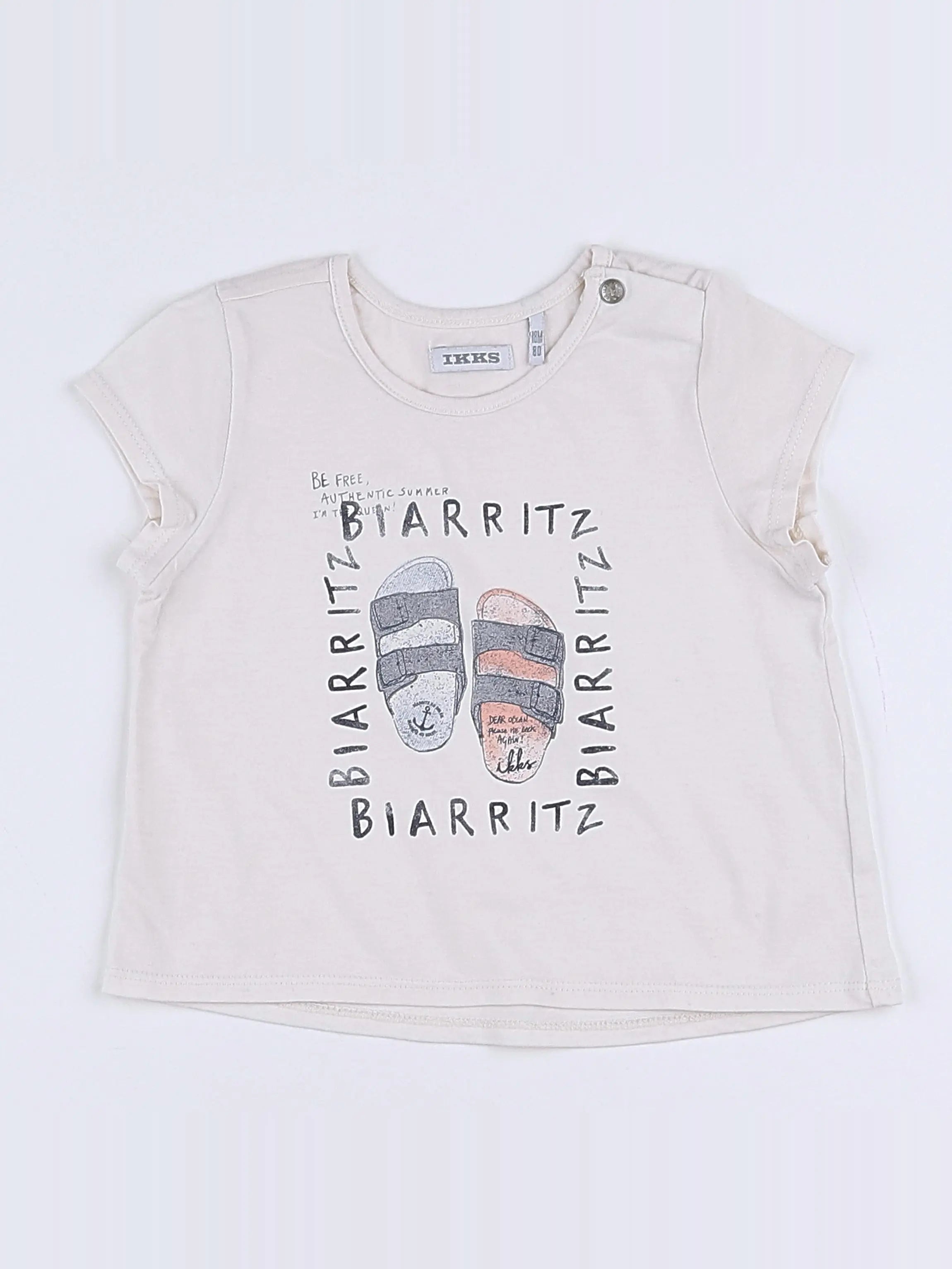 IKKS - tee-shirt beige - 18 mois