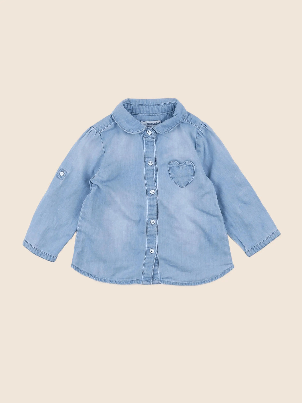 Vertbaudet - blouse bleu - 12 mois