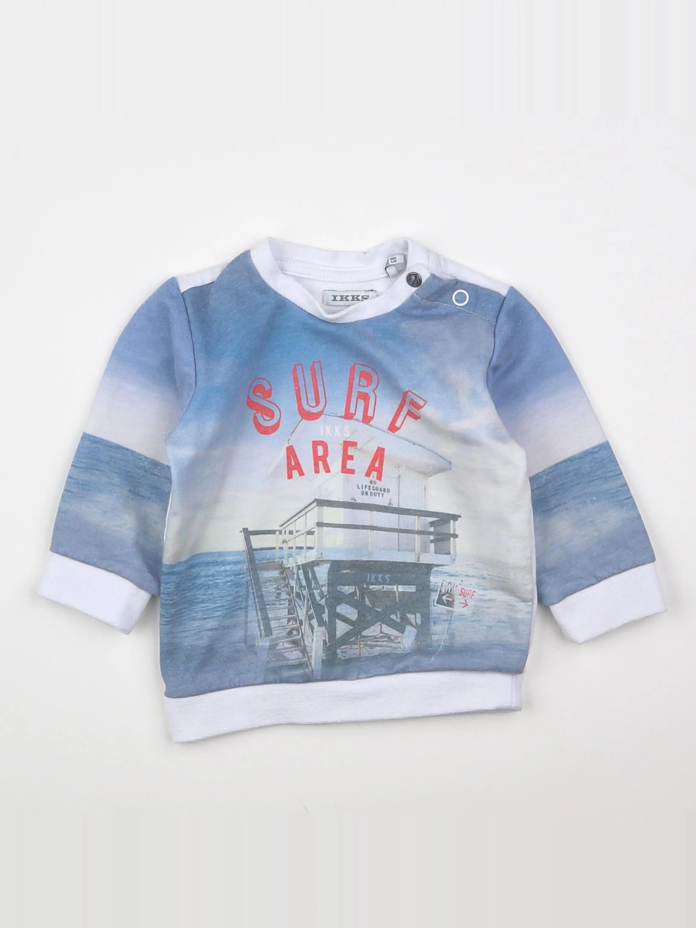 IKKS - sweat bleu - 6 mois
