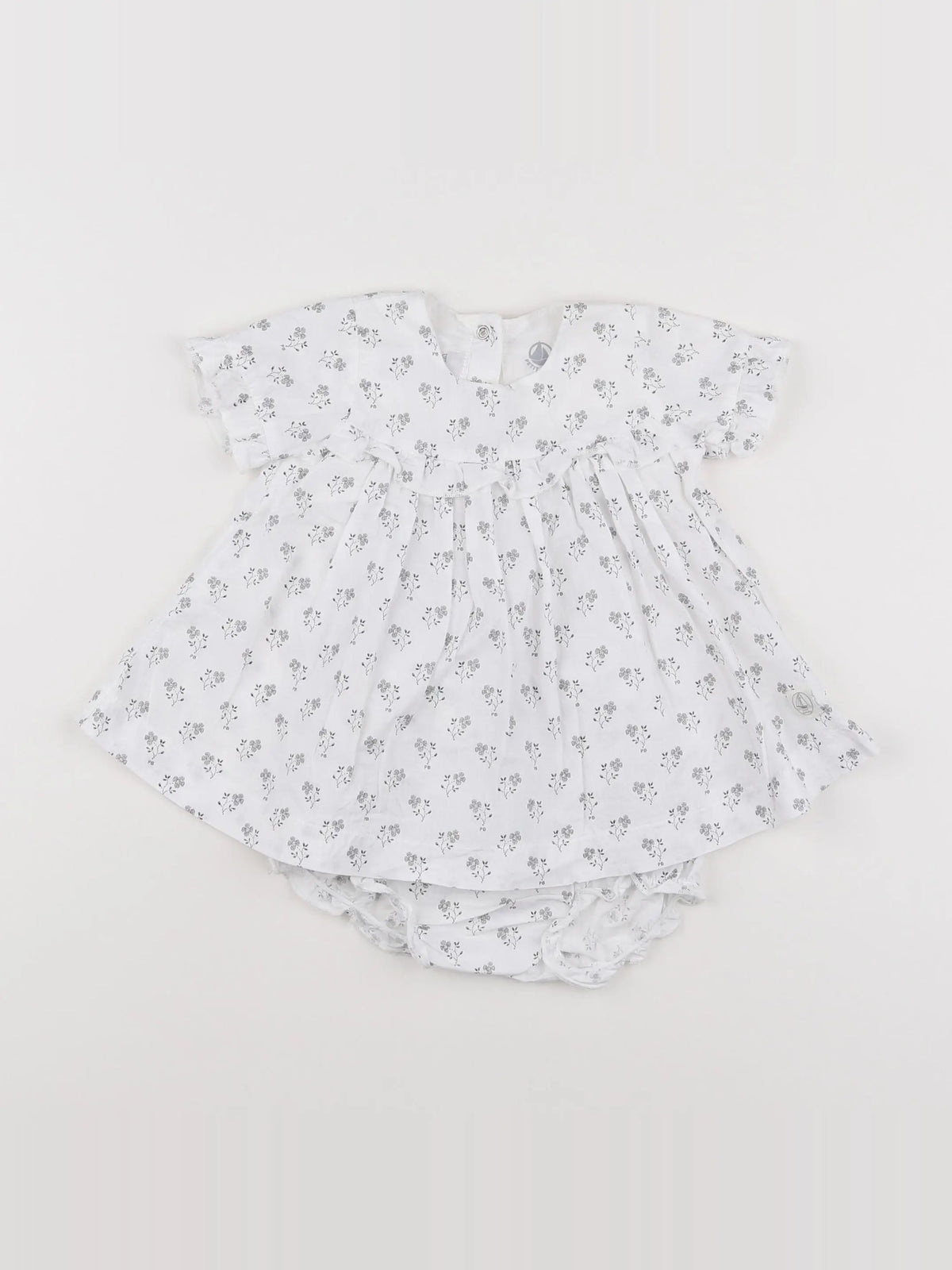 Petit Bateau - robe blanc - 3 mois