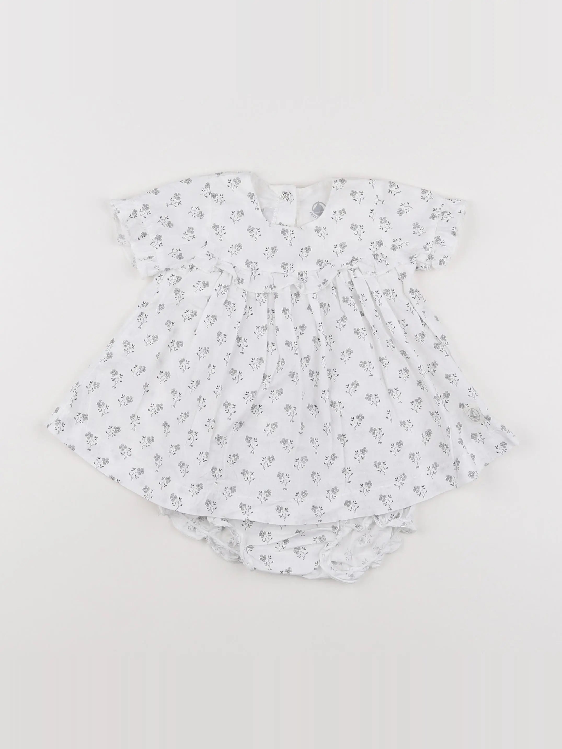Petit Bateau - robe blanc - 3 mois