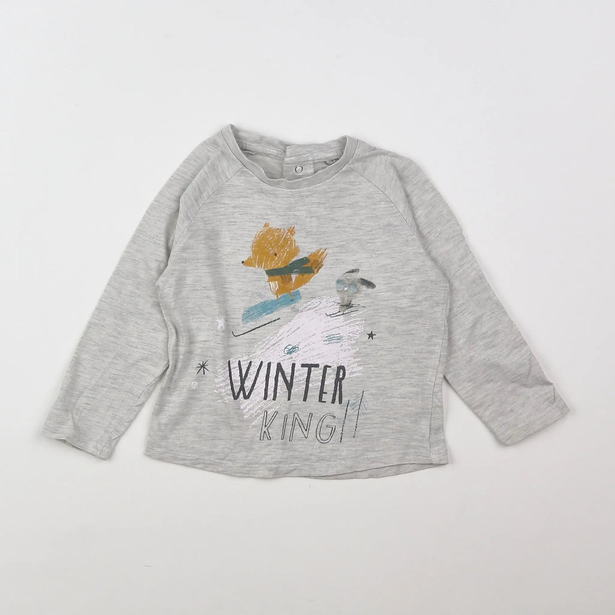 Vertbaudet - tee-shirt gris - 9 mois