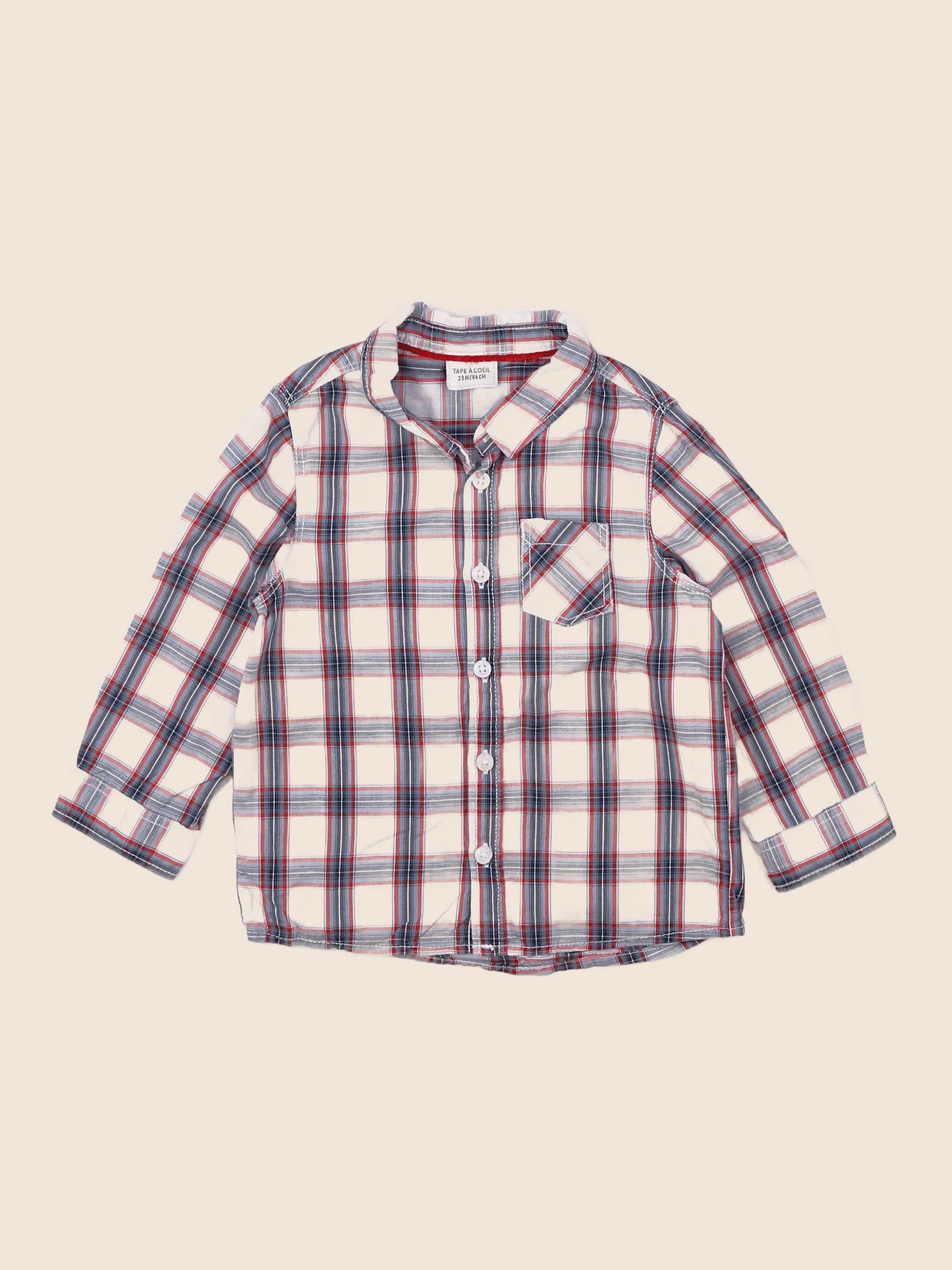 Tape à l'oeil - chemise bleu - 2 ans