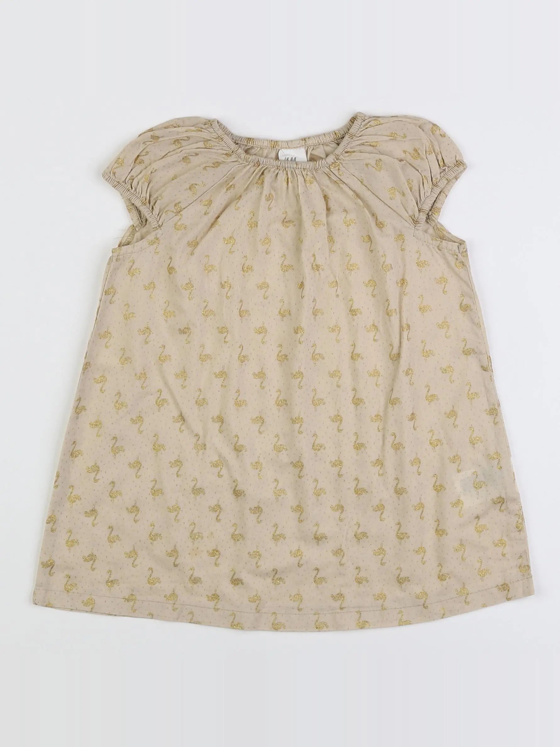 H&M - robe or, beige - 9/12 mois