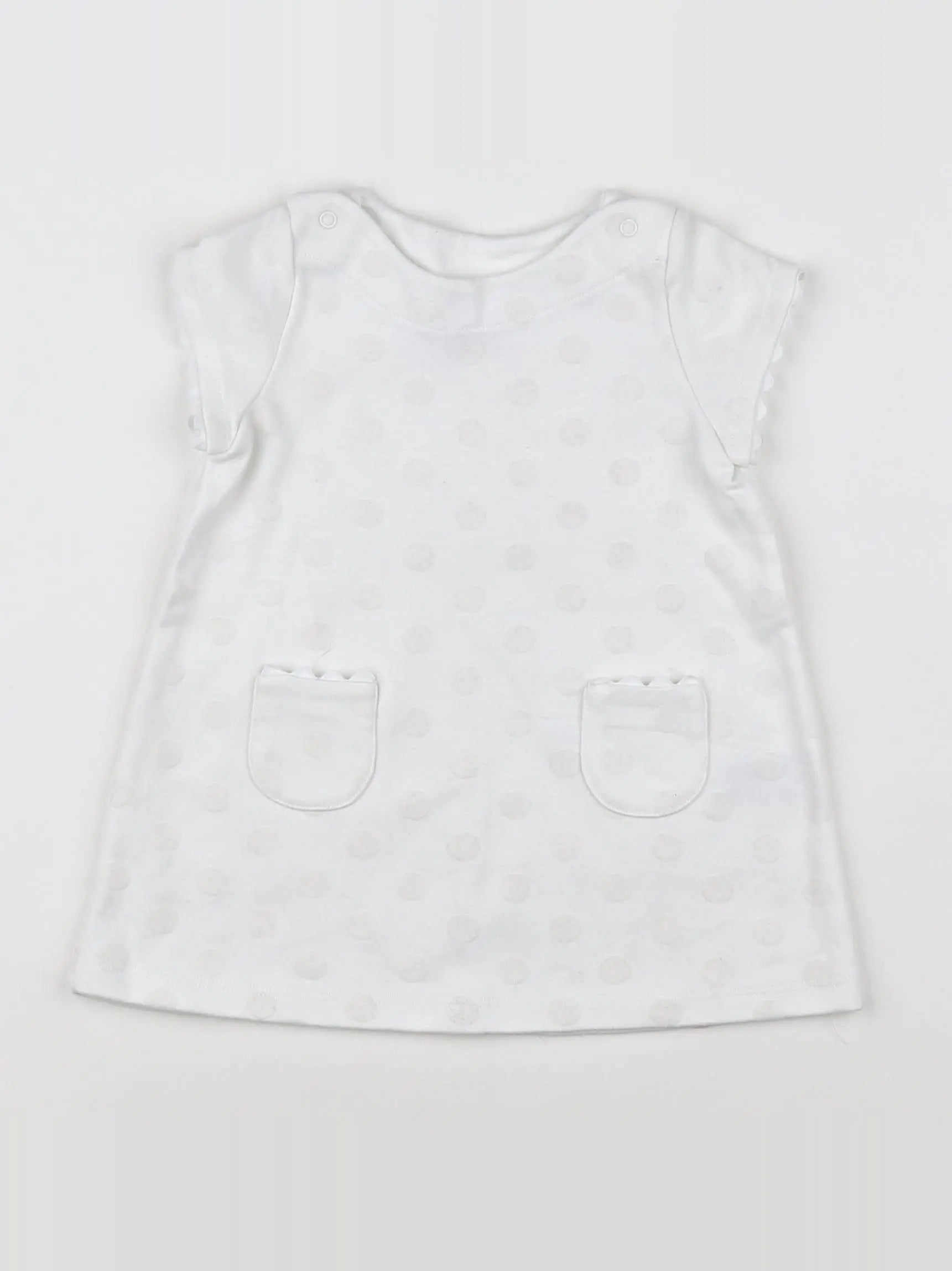 Petit Bateau - robe blanc - 6 mois