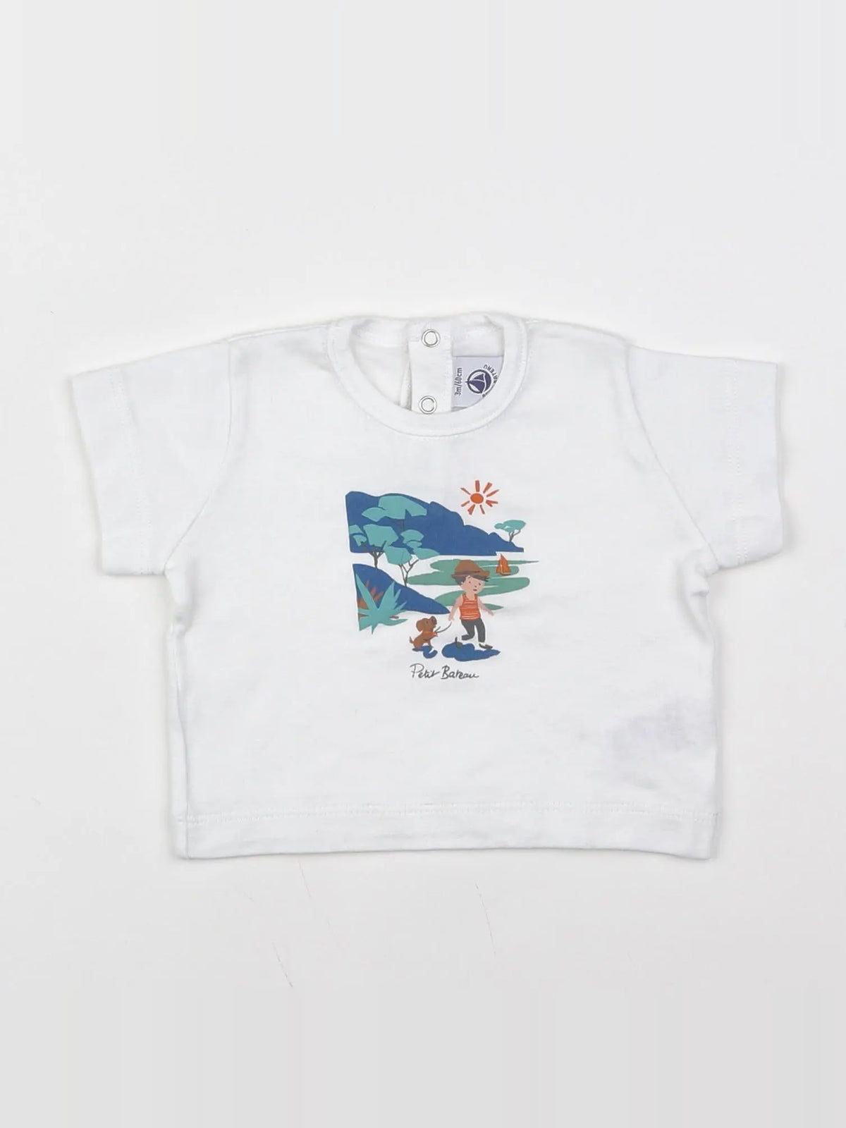 Petit Bateau - tee-shirt blanc - 3 mois