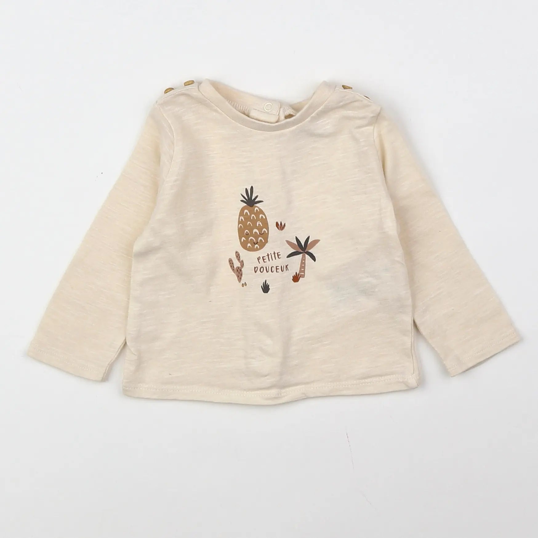 Vertbaudet - tee-shirt beige - 3 mois