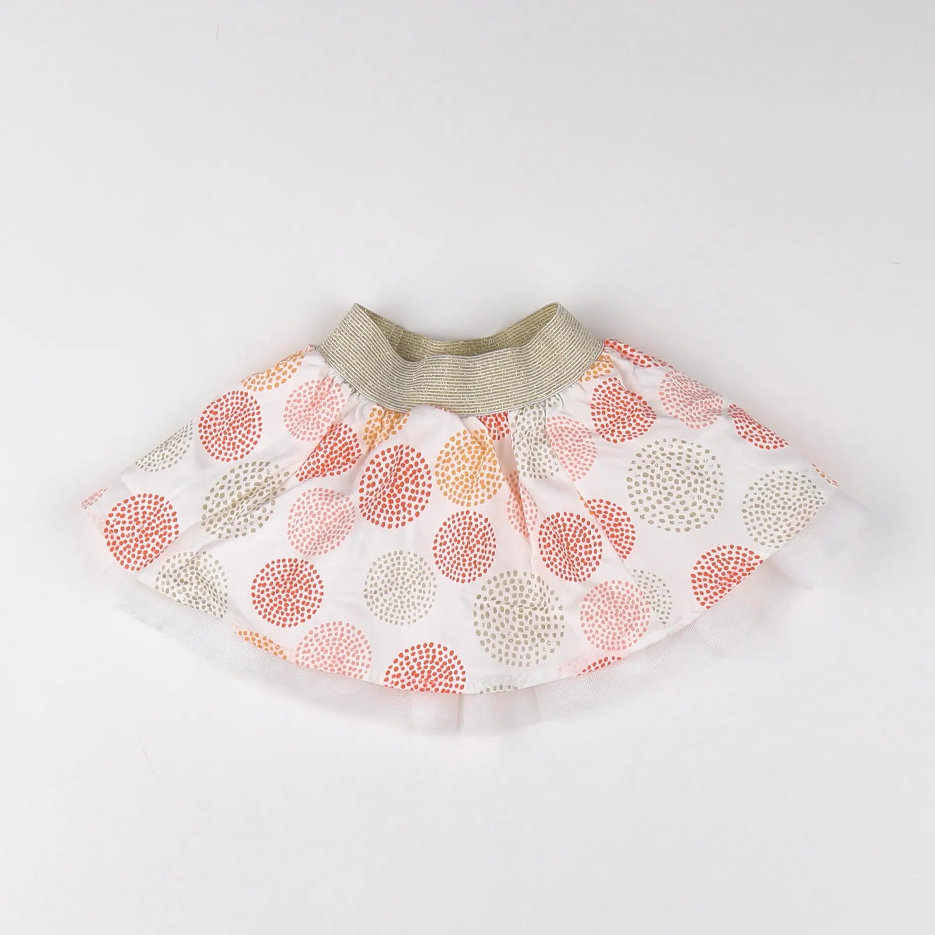 Vertbaudet - jupe blanc, orange - 3 mois