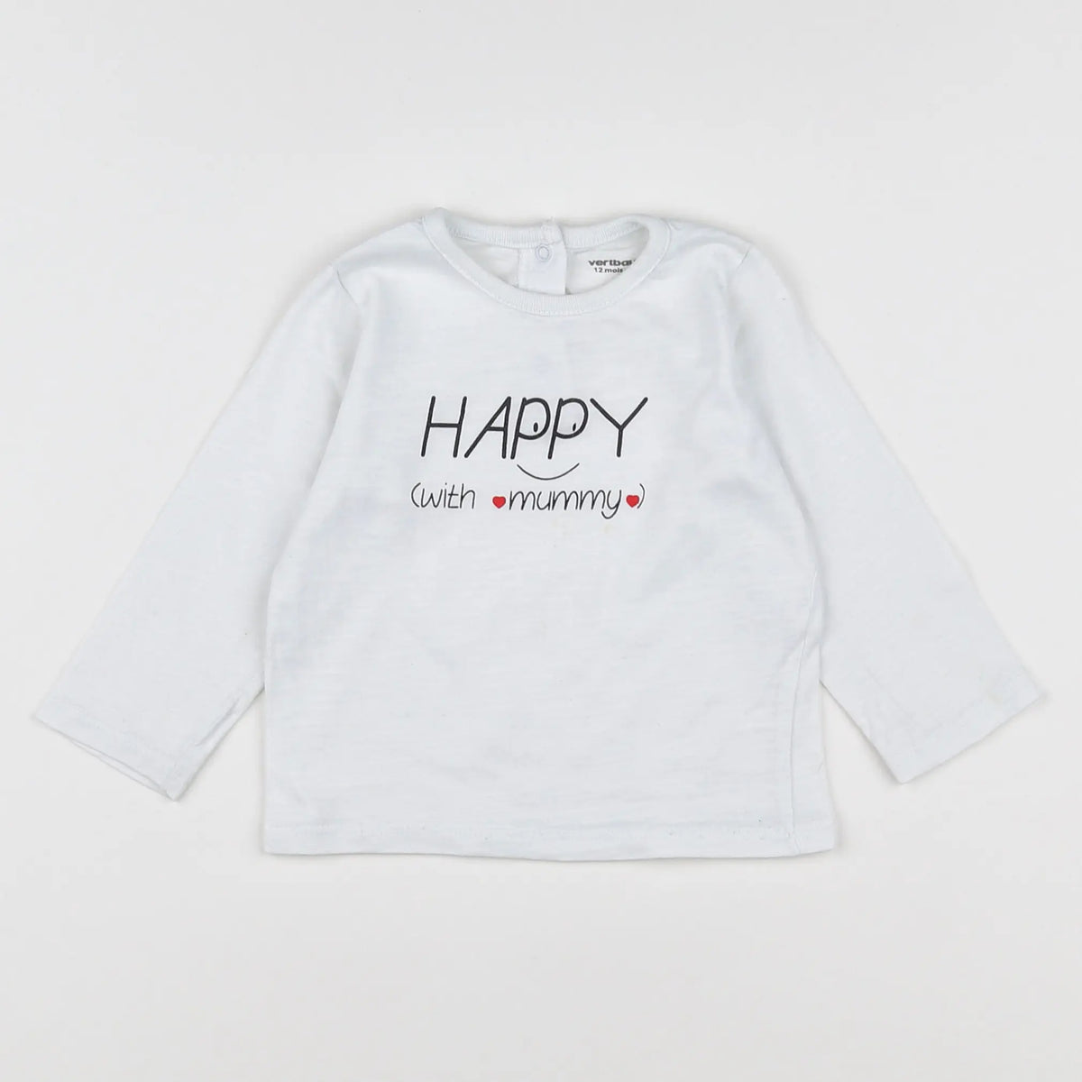Vertbaudet - tee-shirt blanc - 12 mois