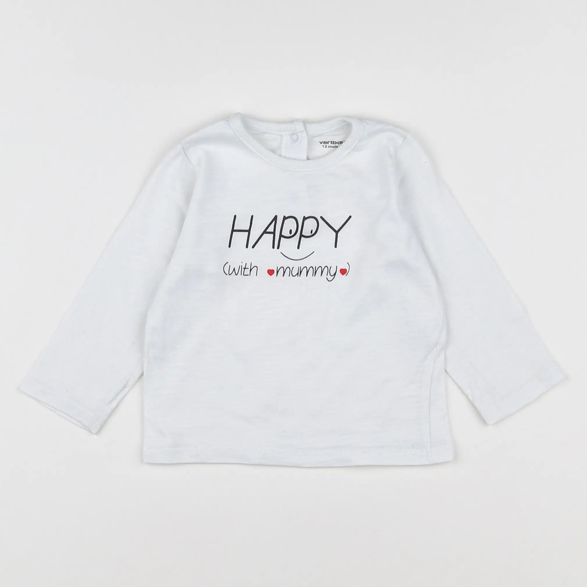 Vertbaudet - tee-shirt blanc - 12 mois