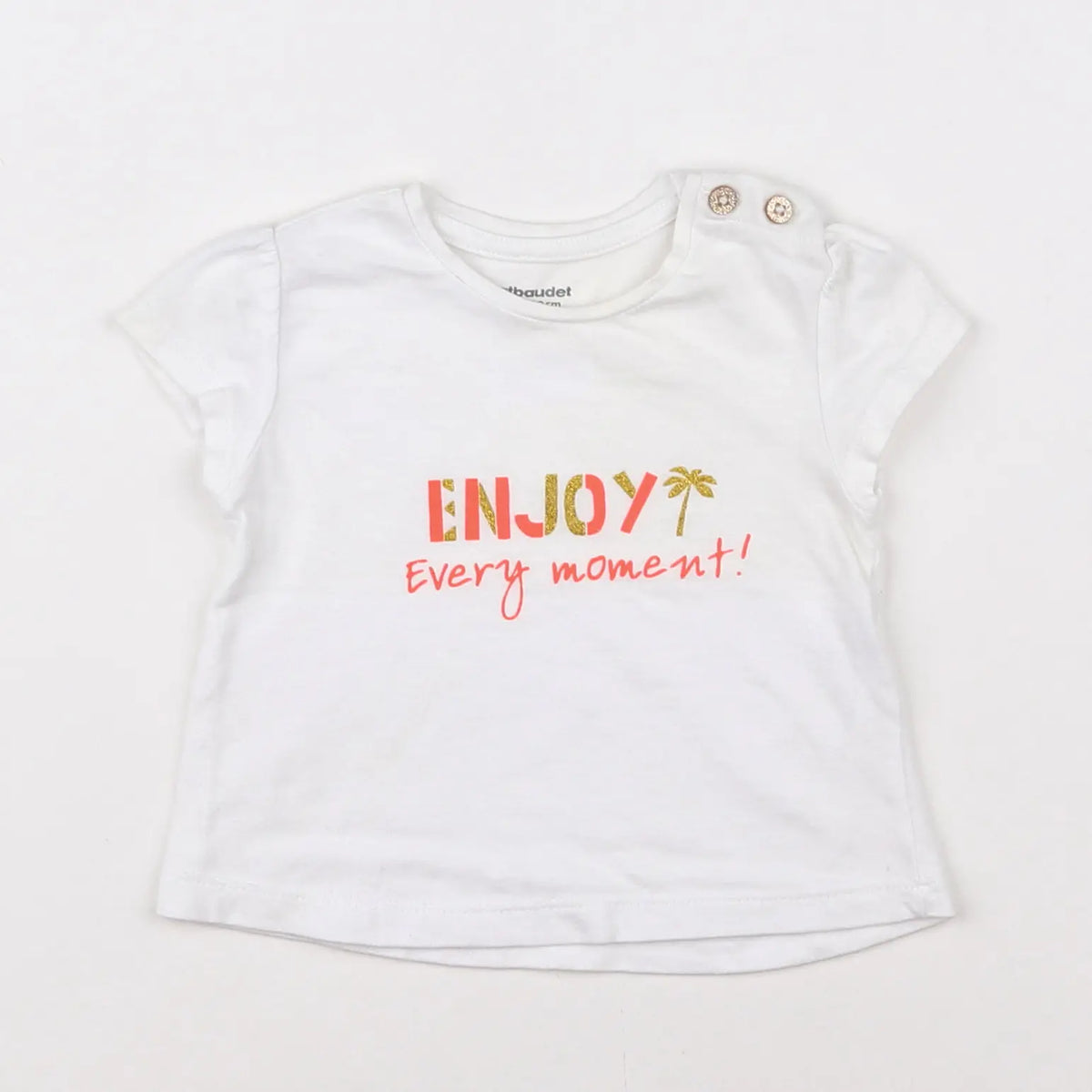 Vertbaudet - tee-shirt blanc - 3 mois