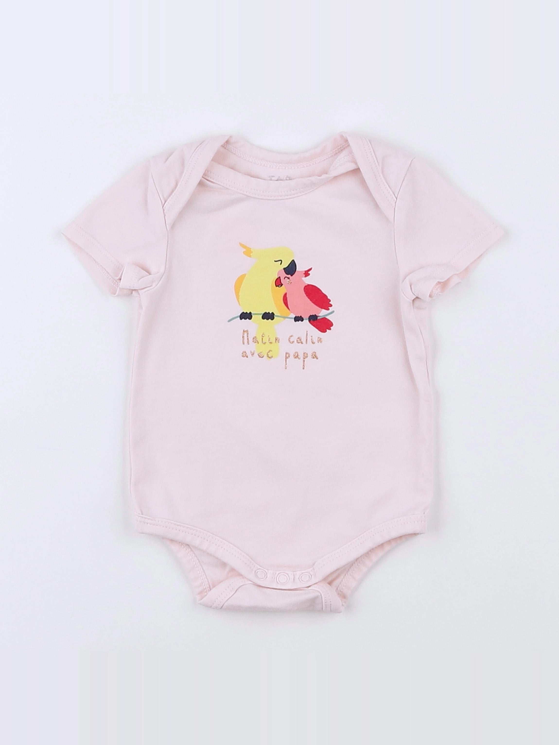 Tape à l'oeil - body rose - 1 mois