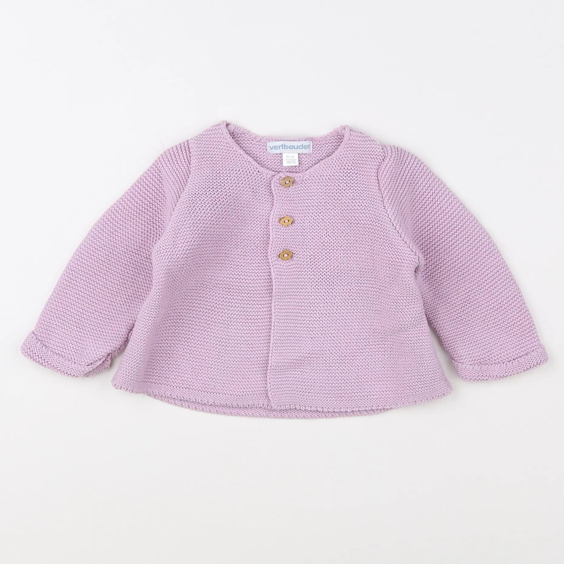 Vertbaudet - gilet violet - 3 mois