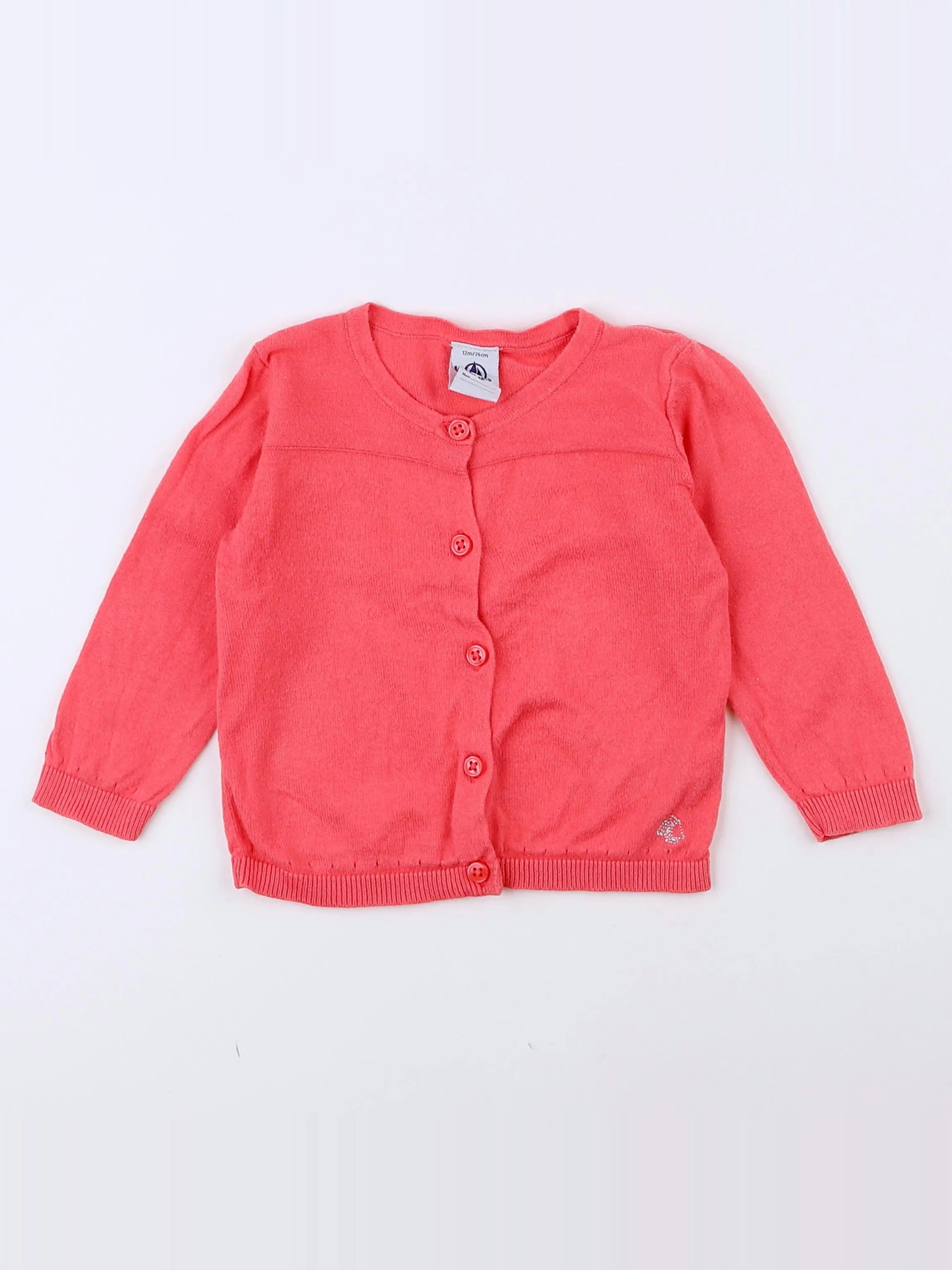 Petit Bateau - gilet rose - 12 mois