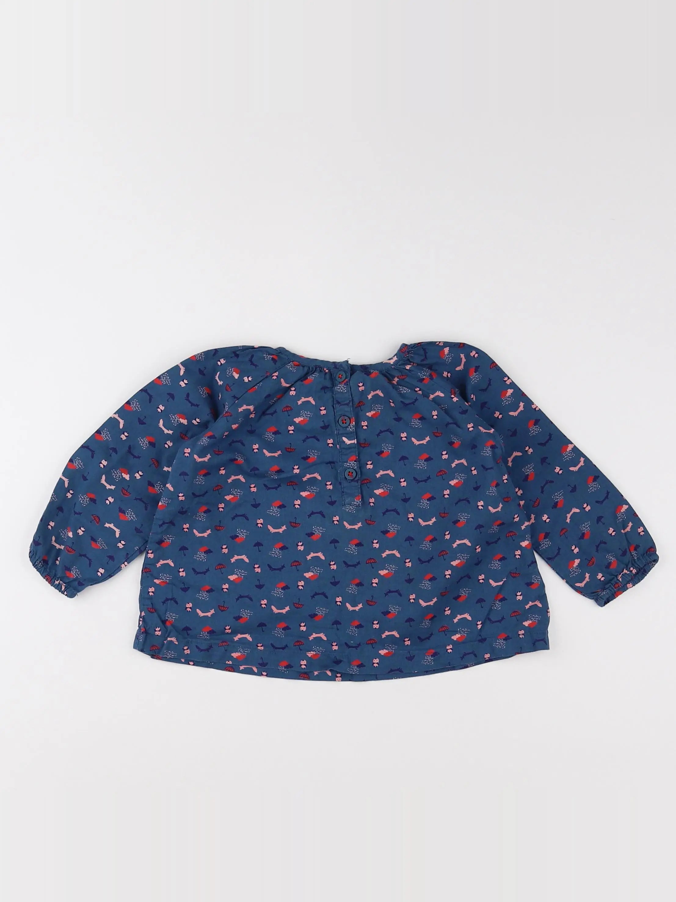 Boutchou - blouse bleu - 9 mois