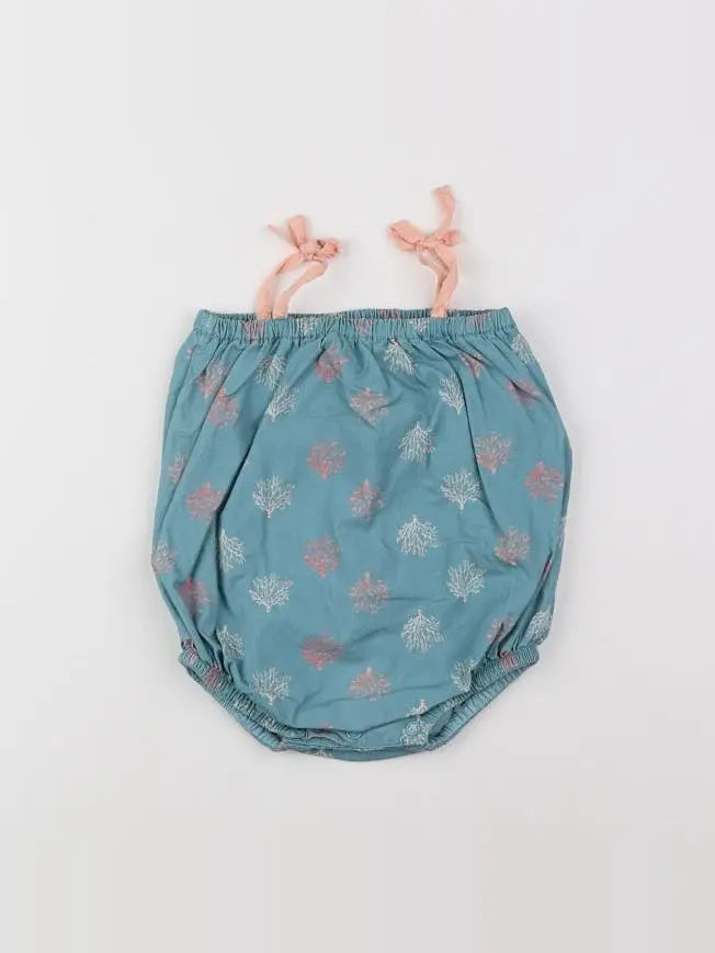 Bonnet à Pompon - combinaison bleu - 6 mois