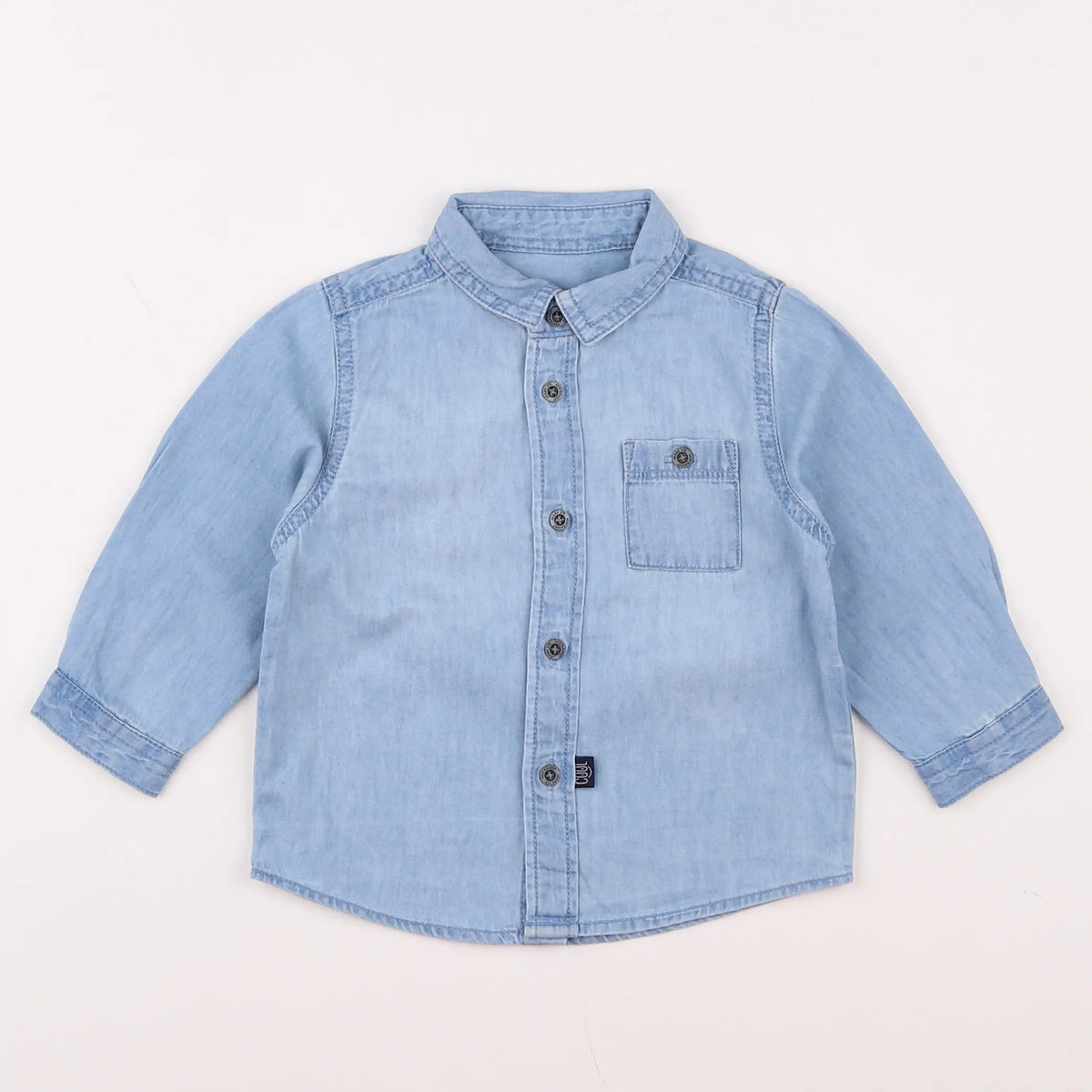 Vertbaudet - chemise bleu - 12 mois