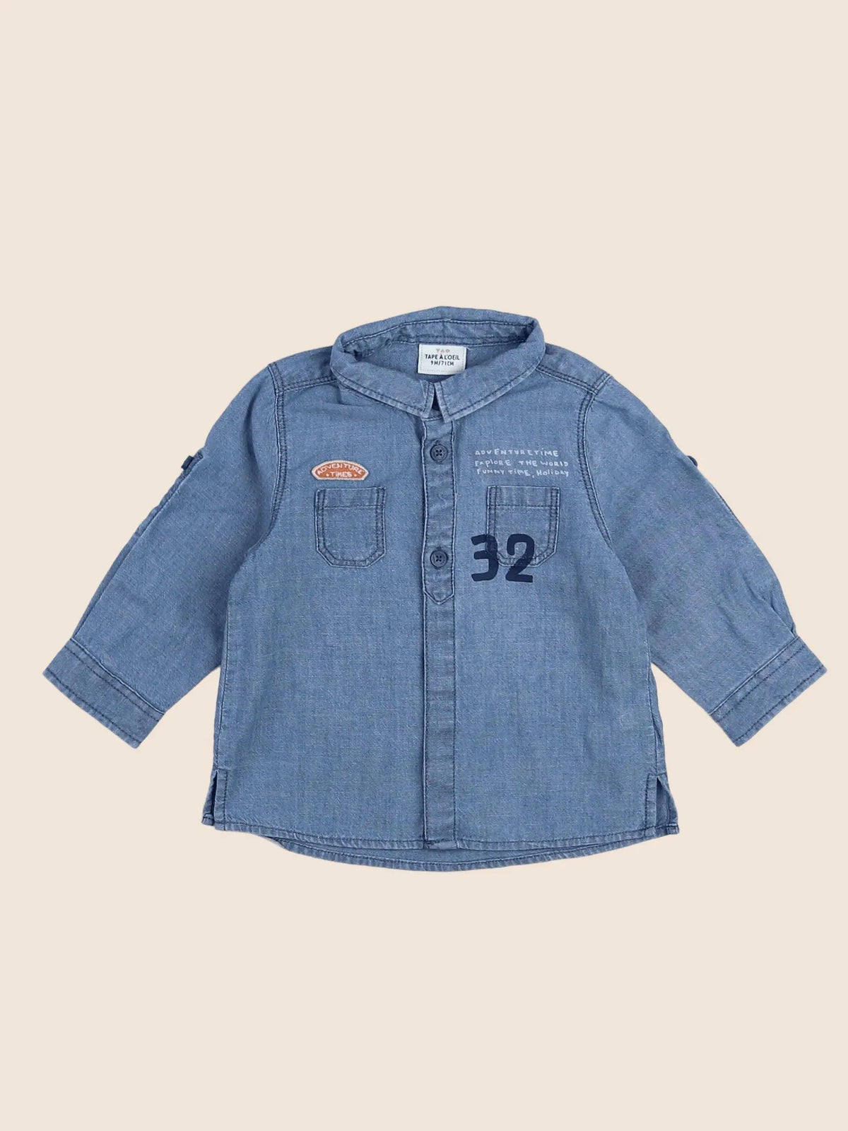 Tape à l'oeil - chemise bleu - 9 mois