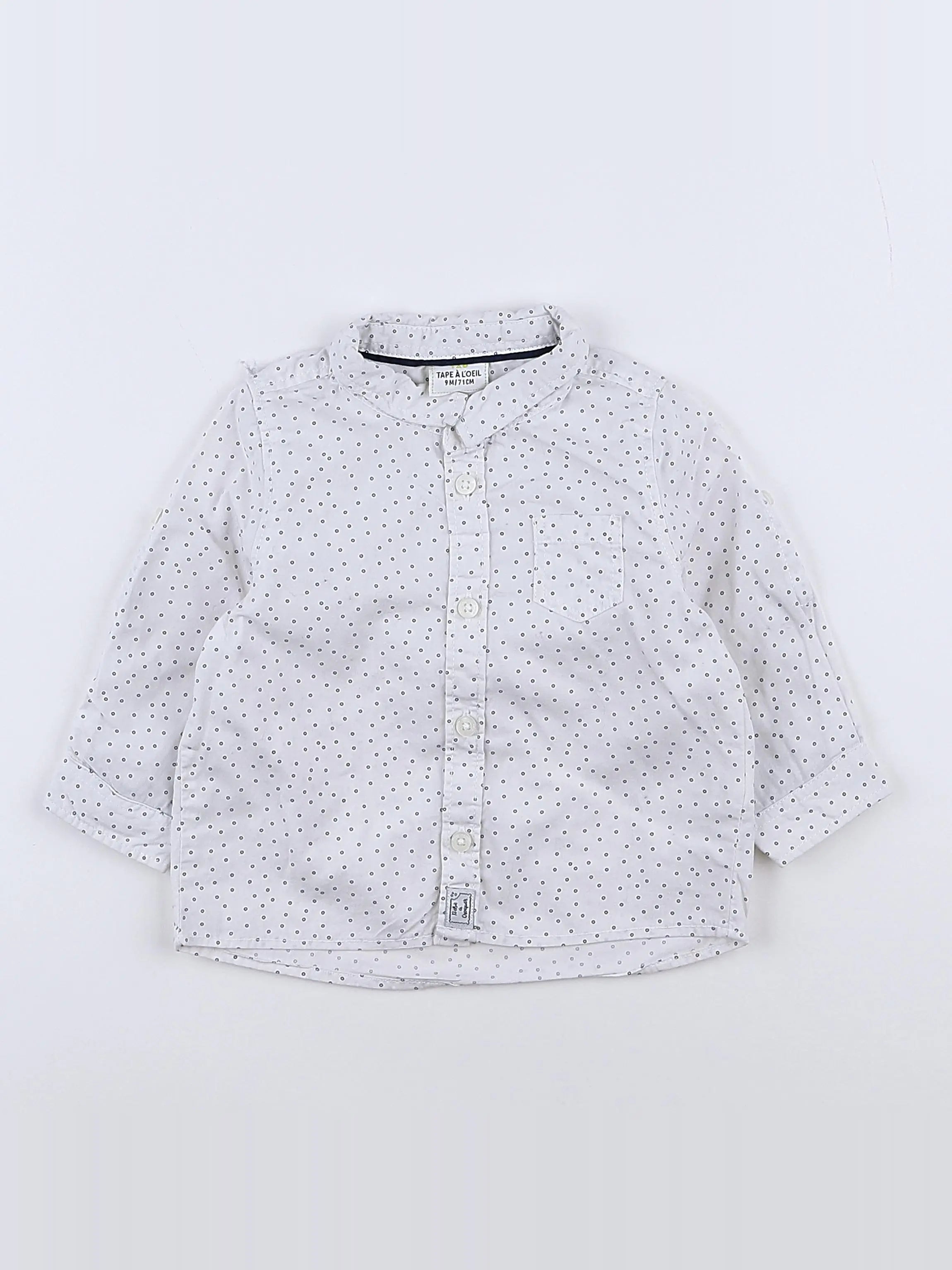 Tape à l'oeil - chemise blanc, bleu - 9 mois