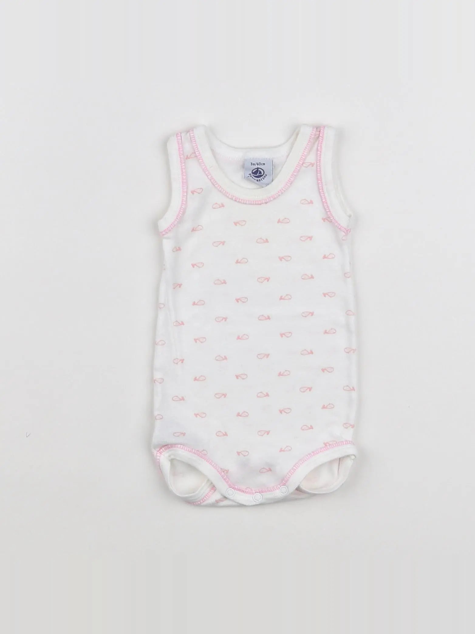 Petit Bateau - body beige, rose - 3 mois