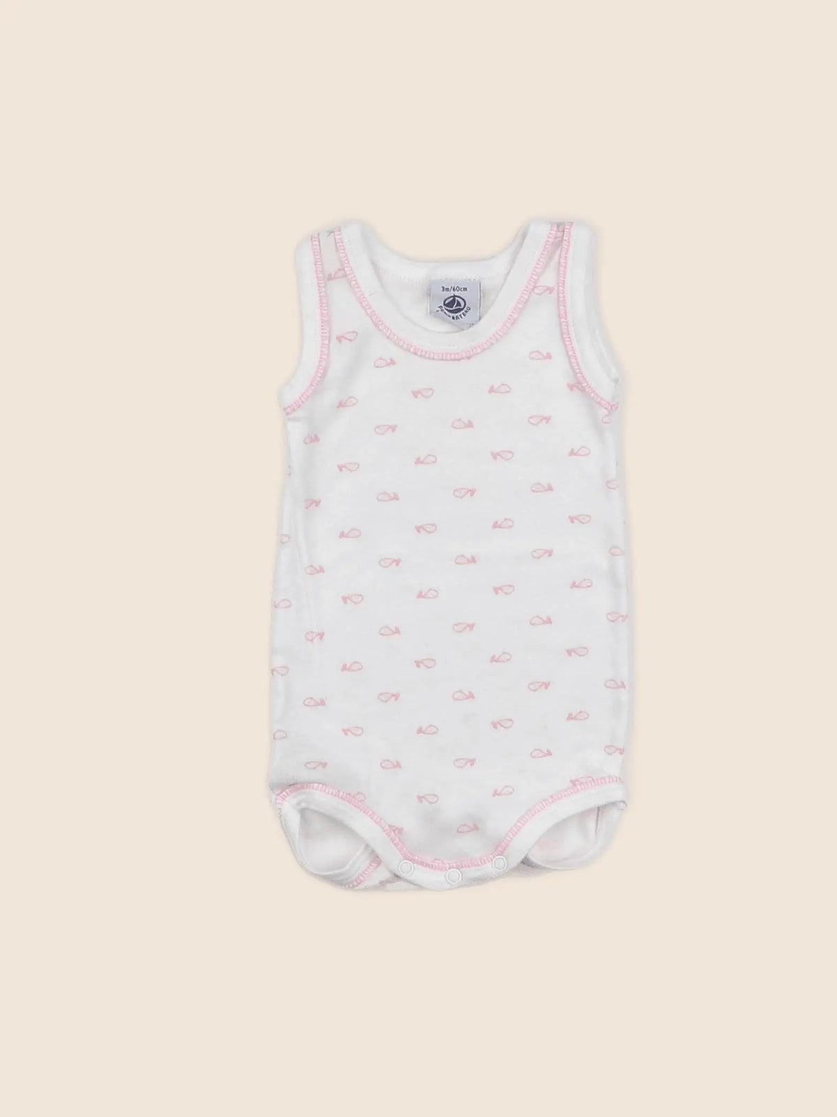Petit Bateau - body beige, rose - 3 mois