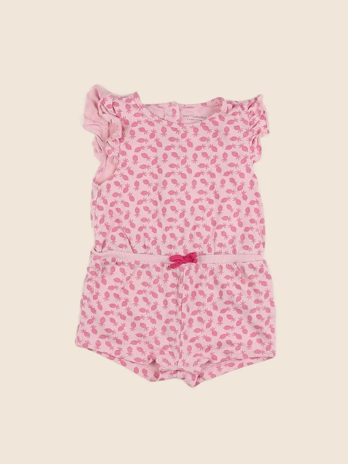 Vertbaudet - combinaison rose - 6 mois